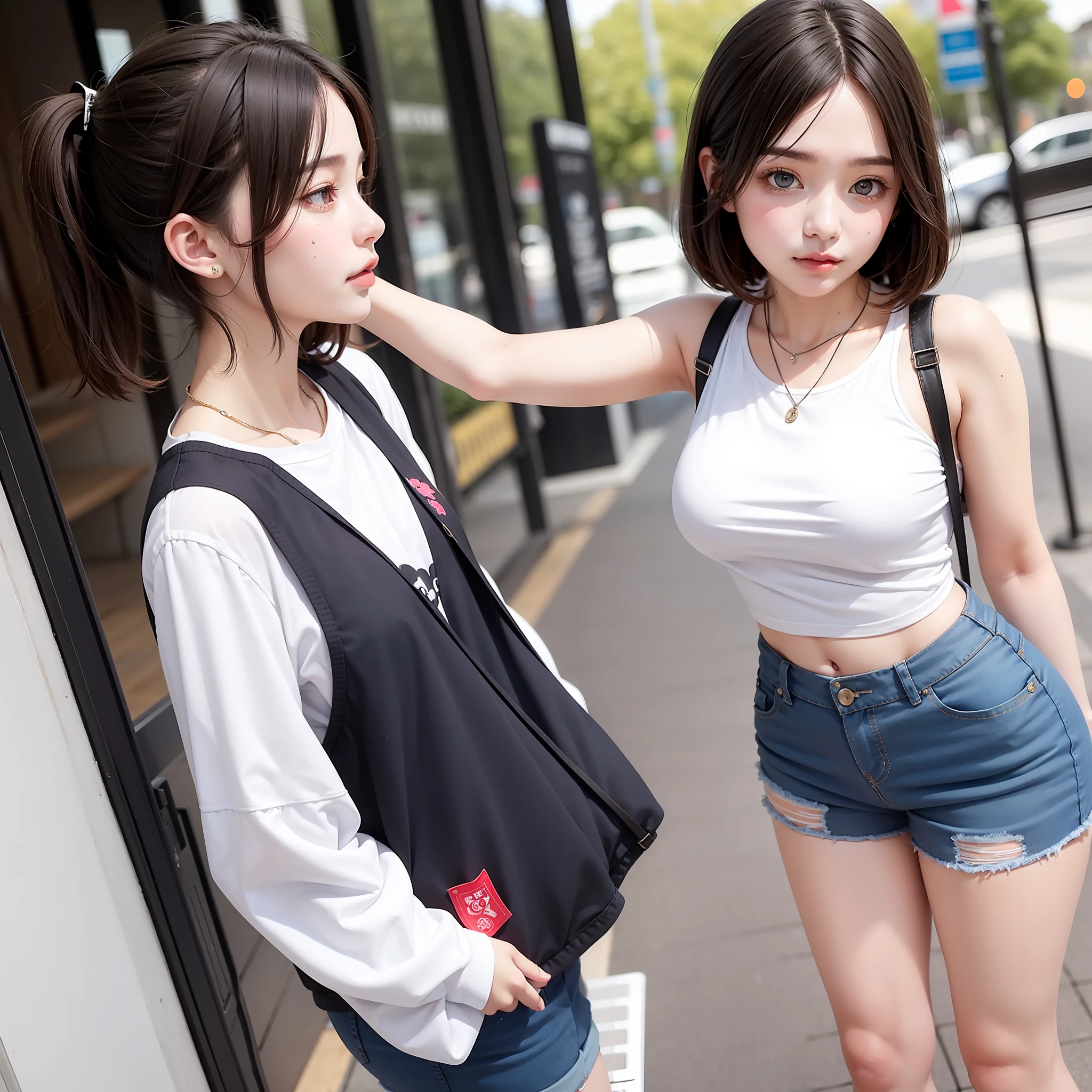 teens girl Solo pure love short-cut shortpants all-fours Navel Ejection valley Muchimuchi Thin fabric Transparency