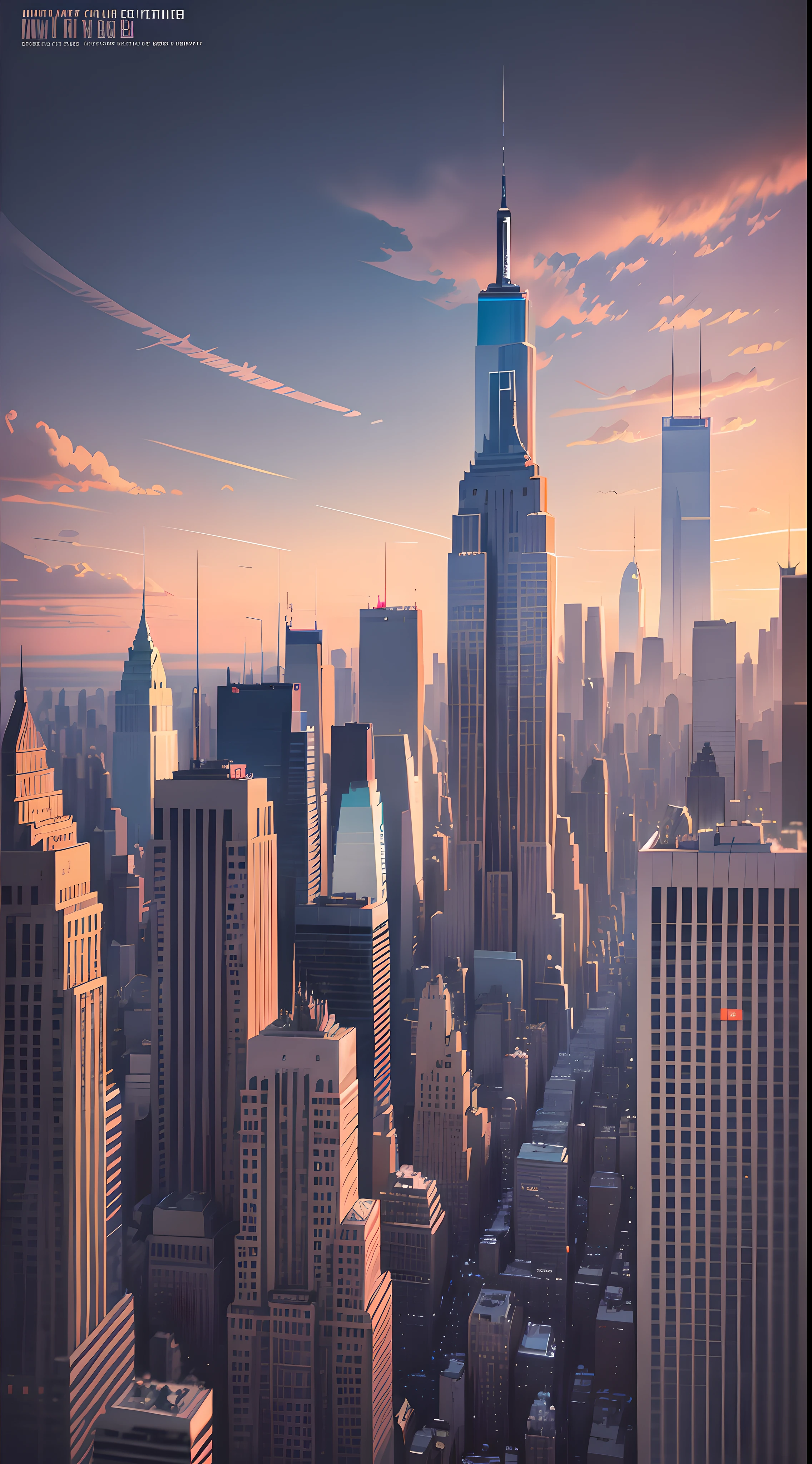 une tres belle vue de new york futuriste au petit matin ambiance jazz hip hop lofi poster haute qualite