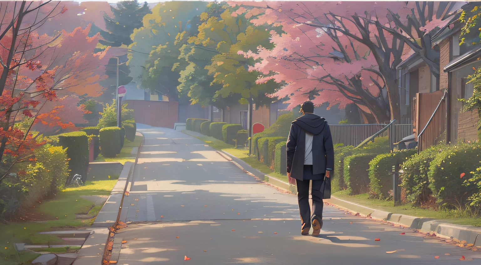 A depressed man,on road