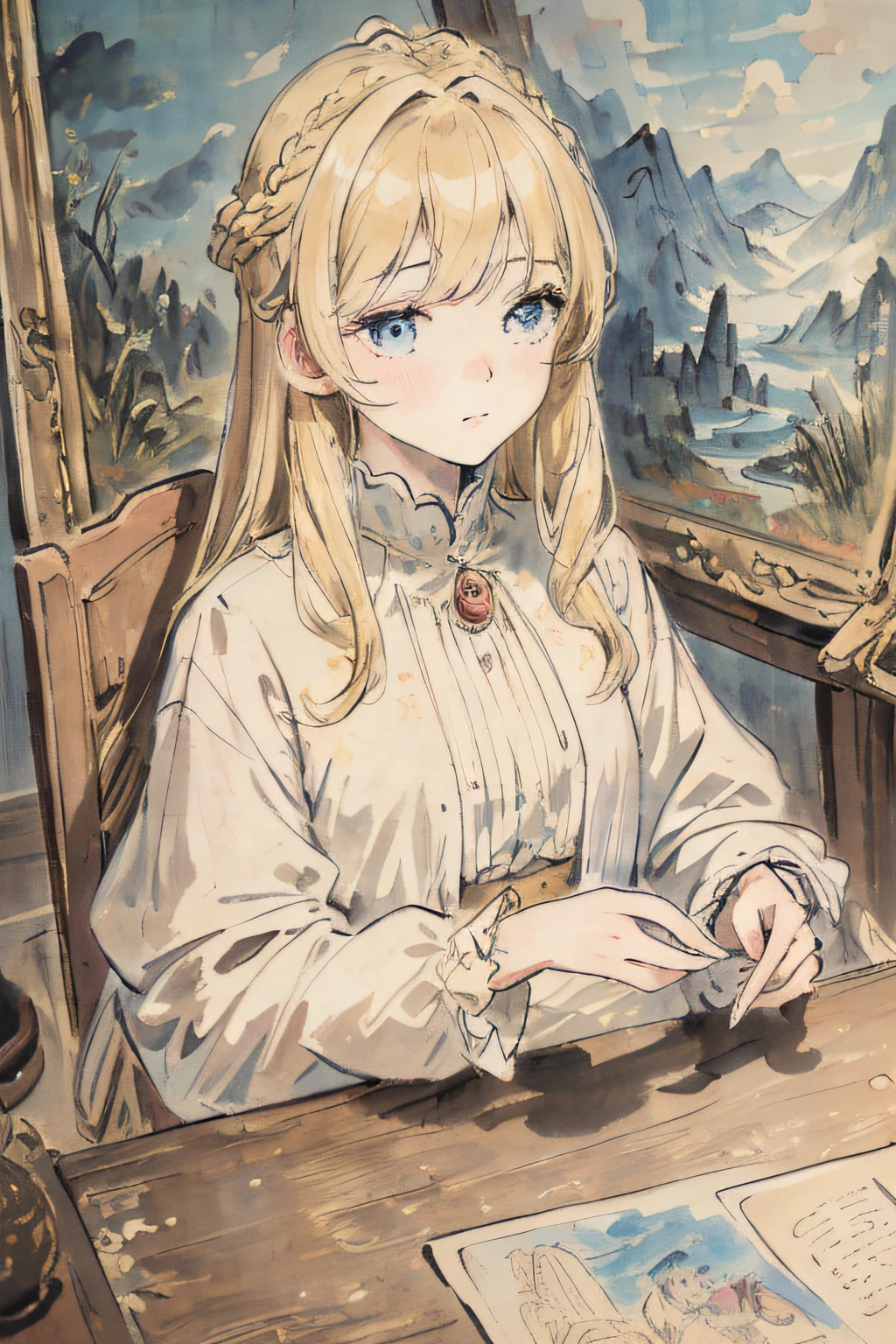 masterpiece, best quality, an extremely delicate and beautiful girl,an extremely delicate and beautiful, world masterpiece theater, ultra-detailed, highly detailed, best quality, blonde hair, highres, extremely detailed,1girl, best quality, illustration, looking at viewer, impasto, canvas, oil painting, realistic, realist ,real,