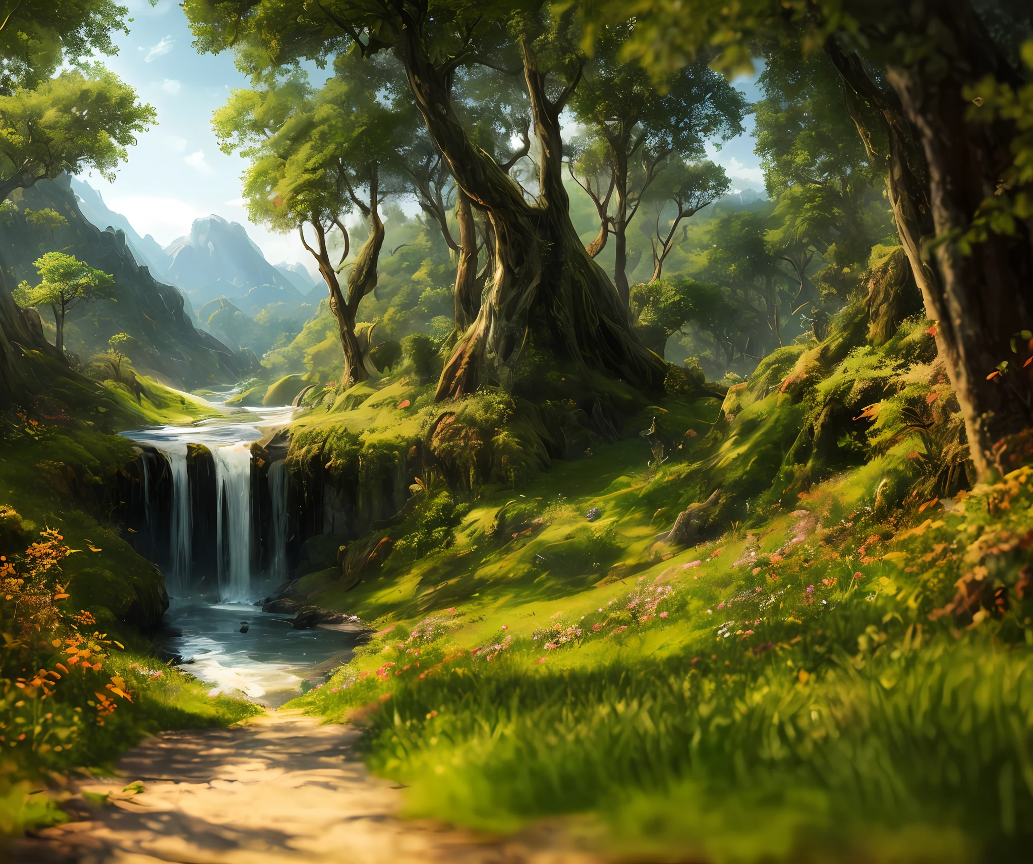 masterpiece, best quality, high quality,extremely detailed CG unity 8k wallpaper, An enchanting and dreamy scene of a fantasy forest, with towering trees, hole and hidden fairy glens, creating a sense of mystique and enchantment, artstation, intricate, trending, award winning photography, Bokeh, Depth of Field, HDR, bloom, Chromatic Aberration ,Photorealistic,extremely detailed, trending on artstation, trending on CGsociety, Intricate, High Detail, dramatic, art by midjourney