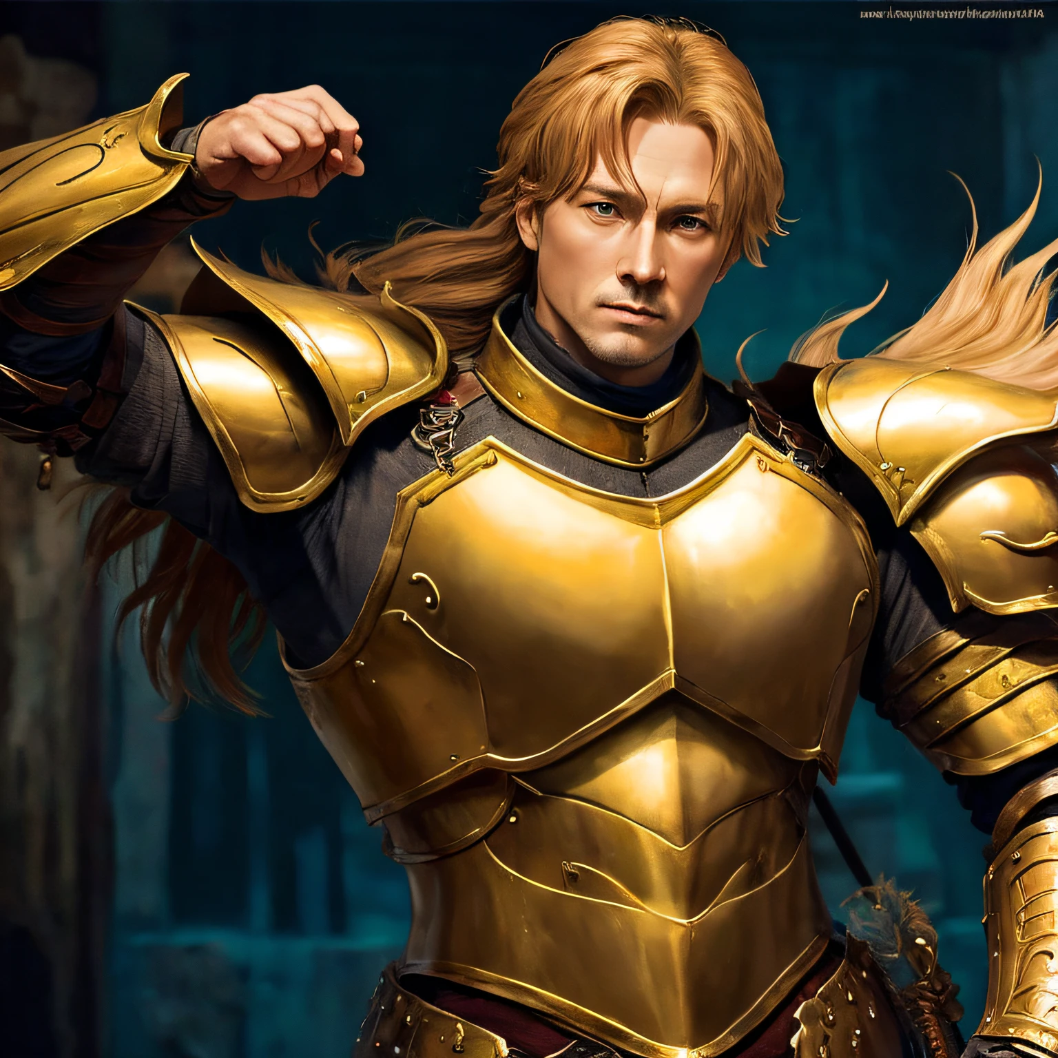 jaime lanister, he has a picture of golden lion on his armor --auto