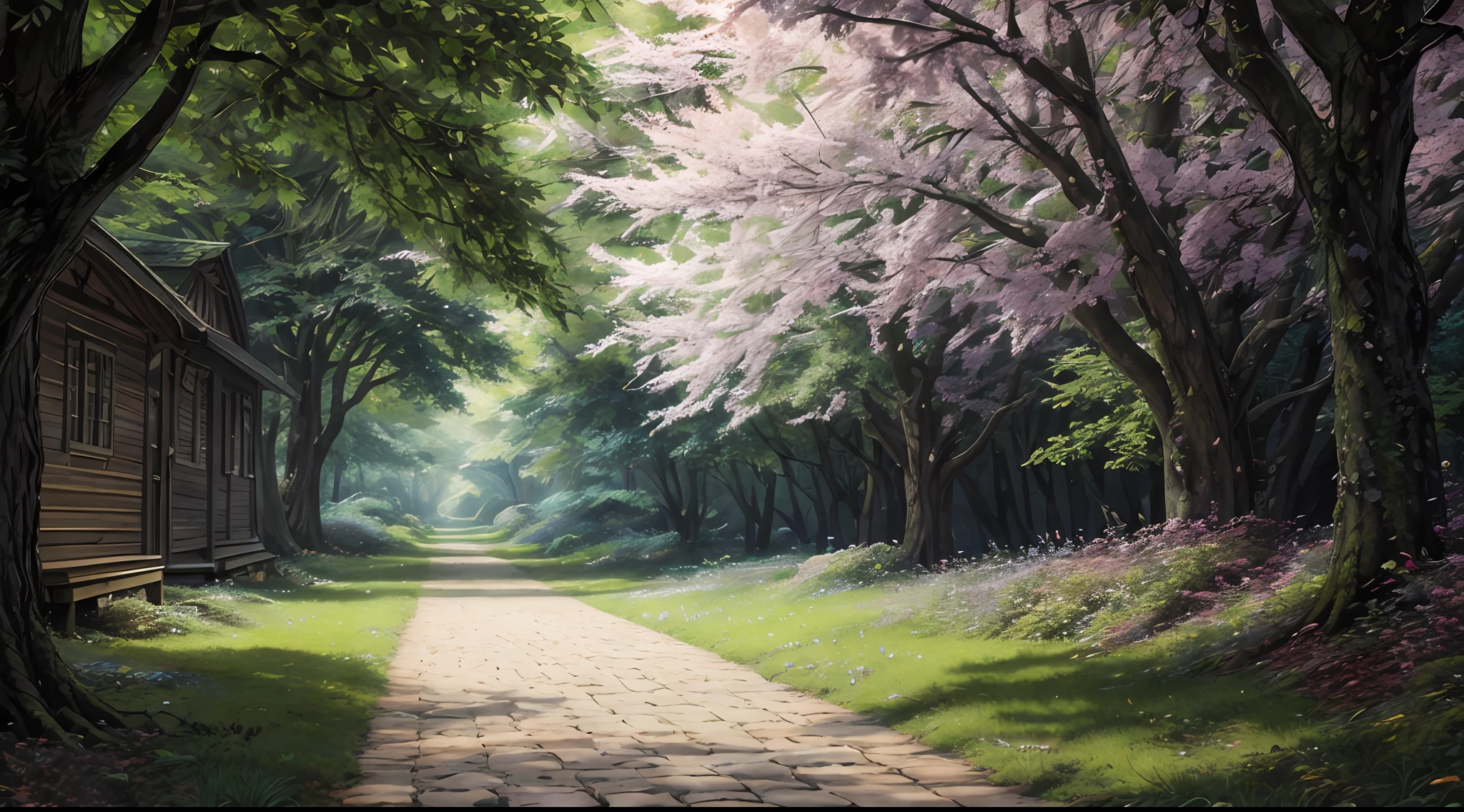 /imagine prompt: A realistic 3D image of a tranquil and beautiful place, a serene forest clearing with tall, majestic trees forming a natural canopy, allowing dappled sunlight to gently filter through, soft moss covering the ground, creating a plush carpet underfoot, a crystal-clear stream meandering through the scene, babbling peacefully over smooth stones, and a wooden bench positioned invitingly under a tree, providing a perfect spot for relaxation and contemplation, 3D Artwork, using advanced rendering techniques to achieve lifelike textures and lighting, --ar 16:9 --v 5 --auto