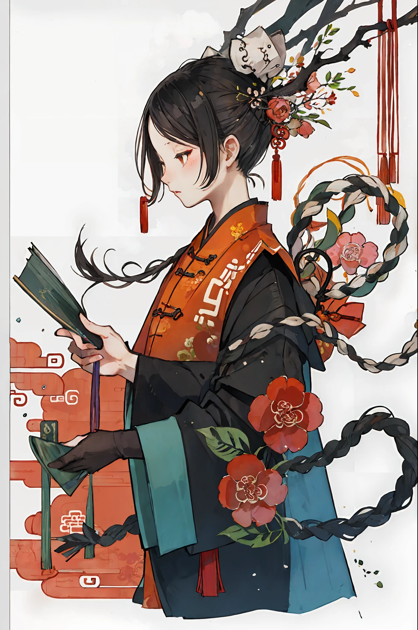 Ancient Chinese Girls, Delicate, Beautiful, Illustration level, epic composition, Atmosphere, simplicity,