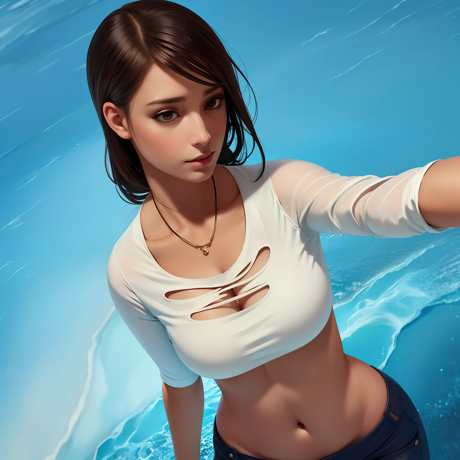 (masterpiece), (best quality), (ultra detailed),(disheveled hair),(illustration), (1girl), (Fashionable clothing), standing, Fashion model, looking at viewer, (interview), (simple background),beautiful detailed eyes, delicate beautiful face, Floating,(high saturation),(colorful splashes),colorful bubble,(shining), focus on face, ponytail, kamisato ayaka, light blue hair, bangs, hair ring, floating flowers, floating hairs, (shining), best lighting, best shadow,
