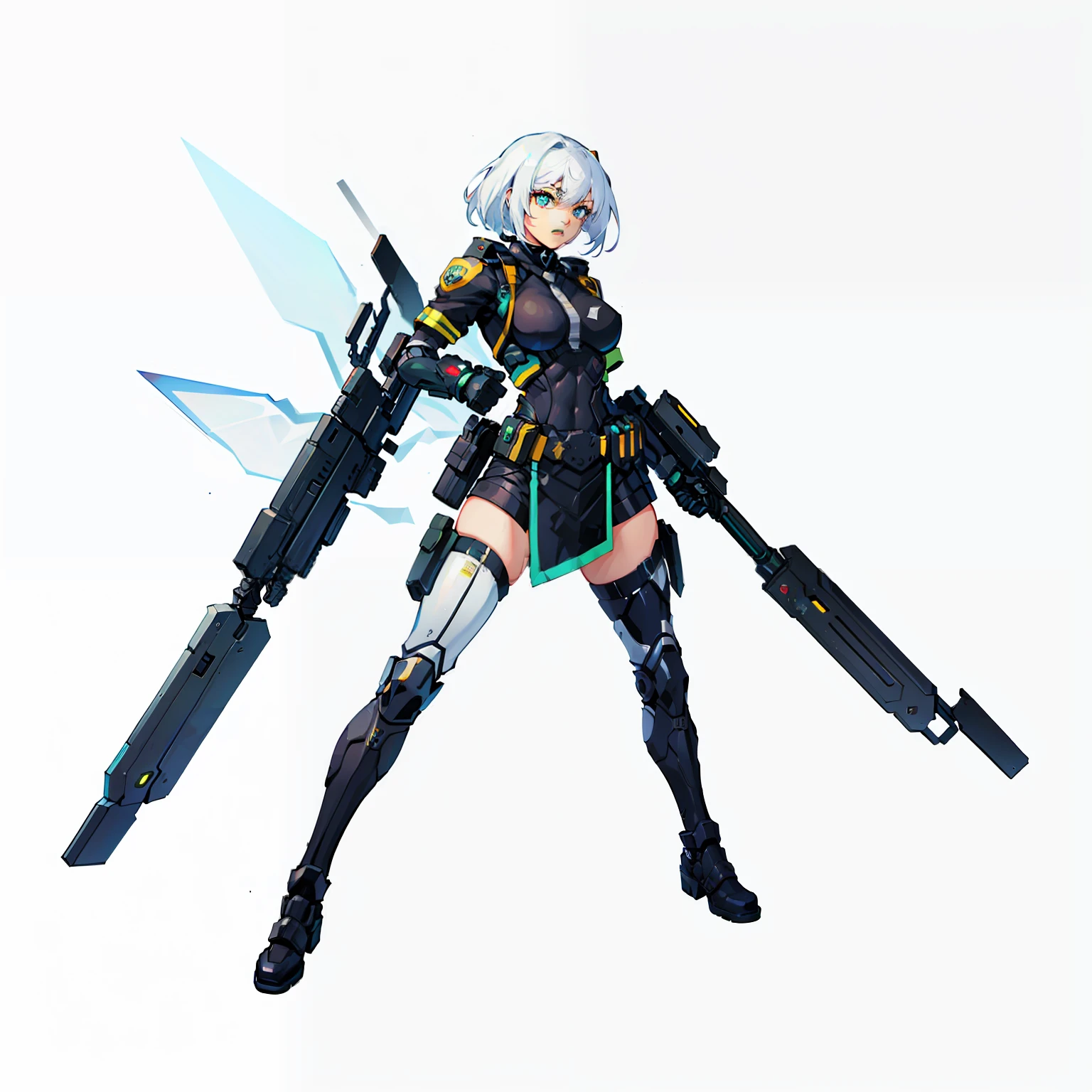 Tactical Police, white background, no background, full body shot, Female