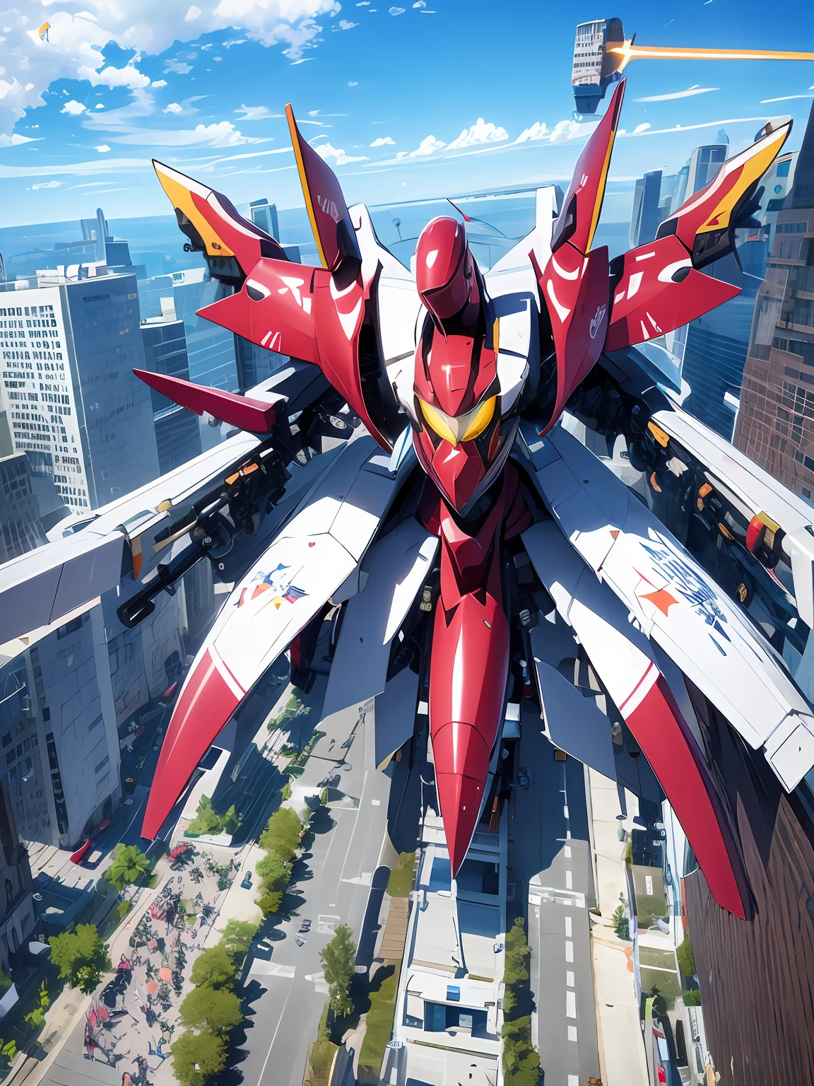 Fighters、Variable wing、cockpit、near future、Full deformation、Super Robot、funnel、super powers、Giant laser、Faraway view、In the street、high-detail、8K