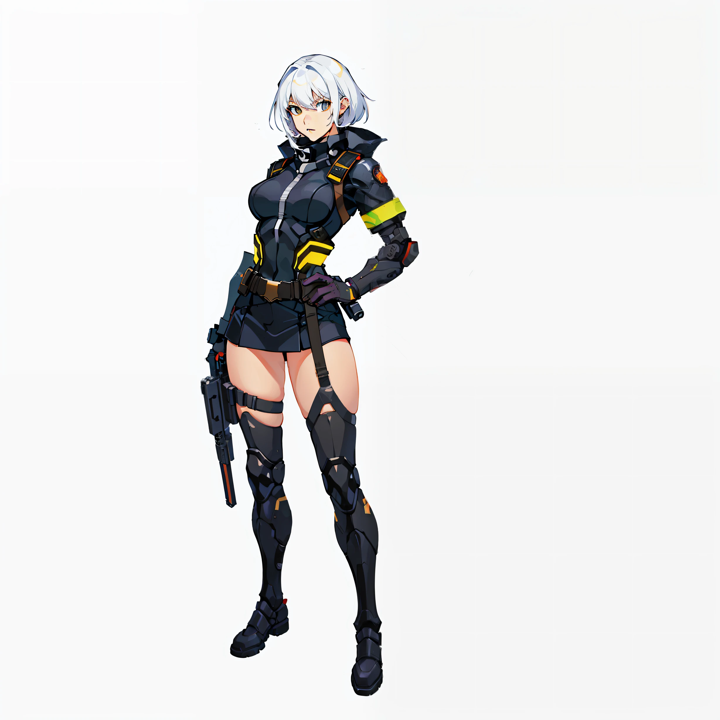 Tactical Police, white background, no background, full body shot, Female