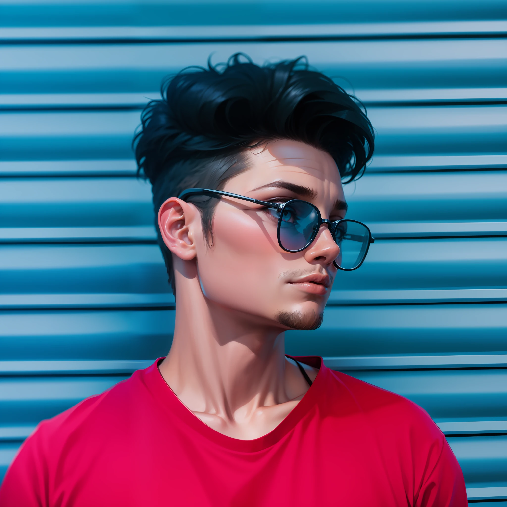 Vector theme, elegant photo, hyperealistic, smart boy, cool glasses, 8k