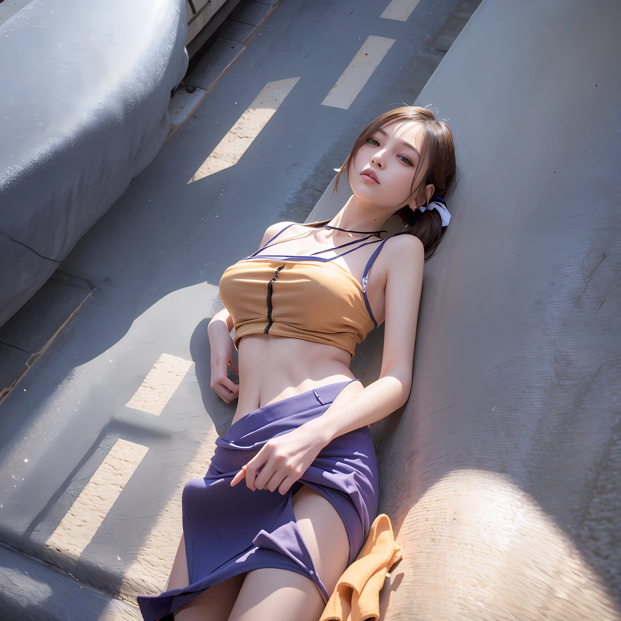 the street,a beauti,Need,JK skirt,Skin texture,Close up,rays of sunshine