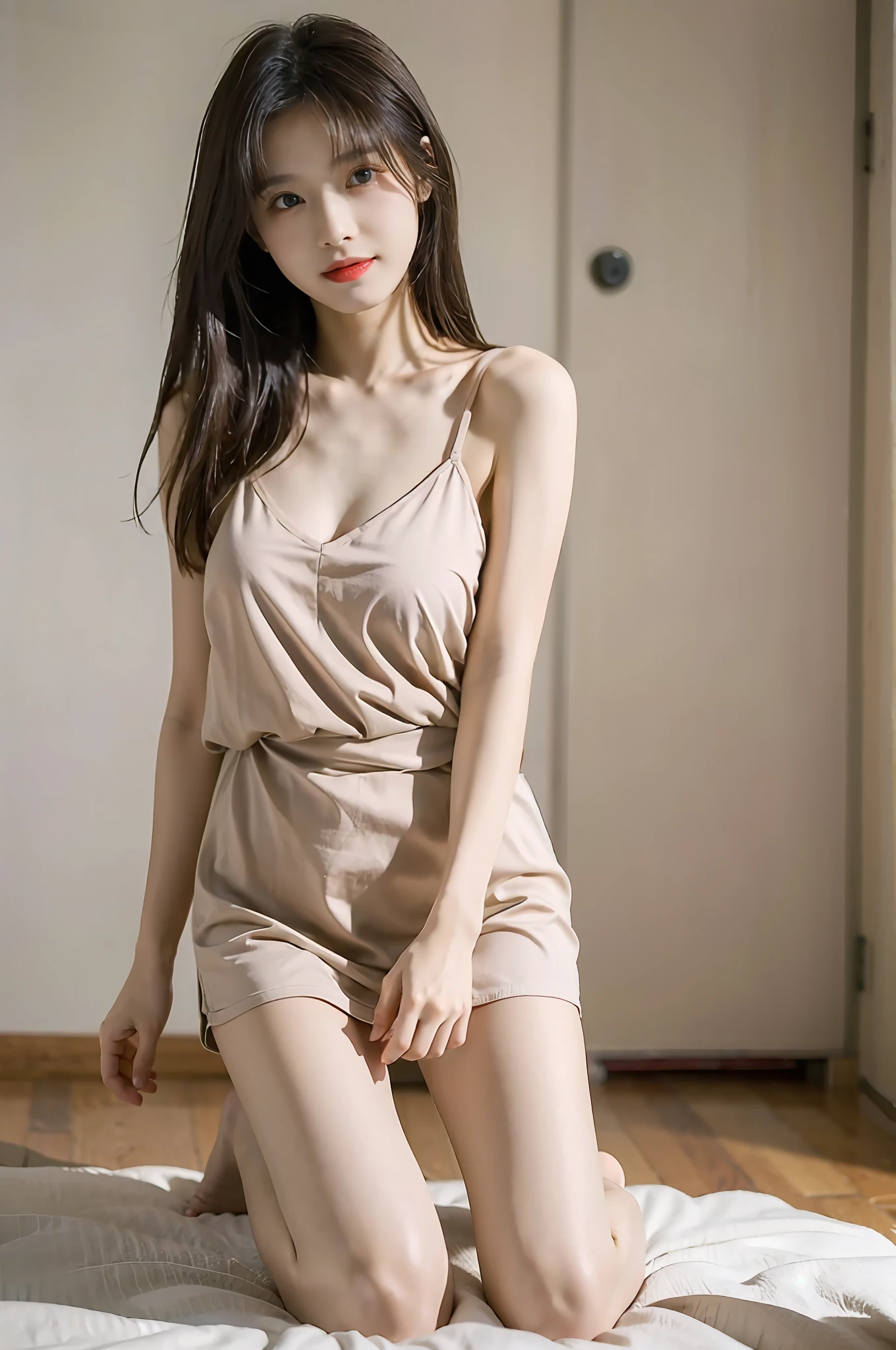 Barefoot，best qualtiy，tmasterpiece，超高分辨率，（realisticlying：1.4），teens girl，Juvenile，Thin and light