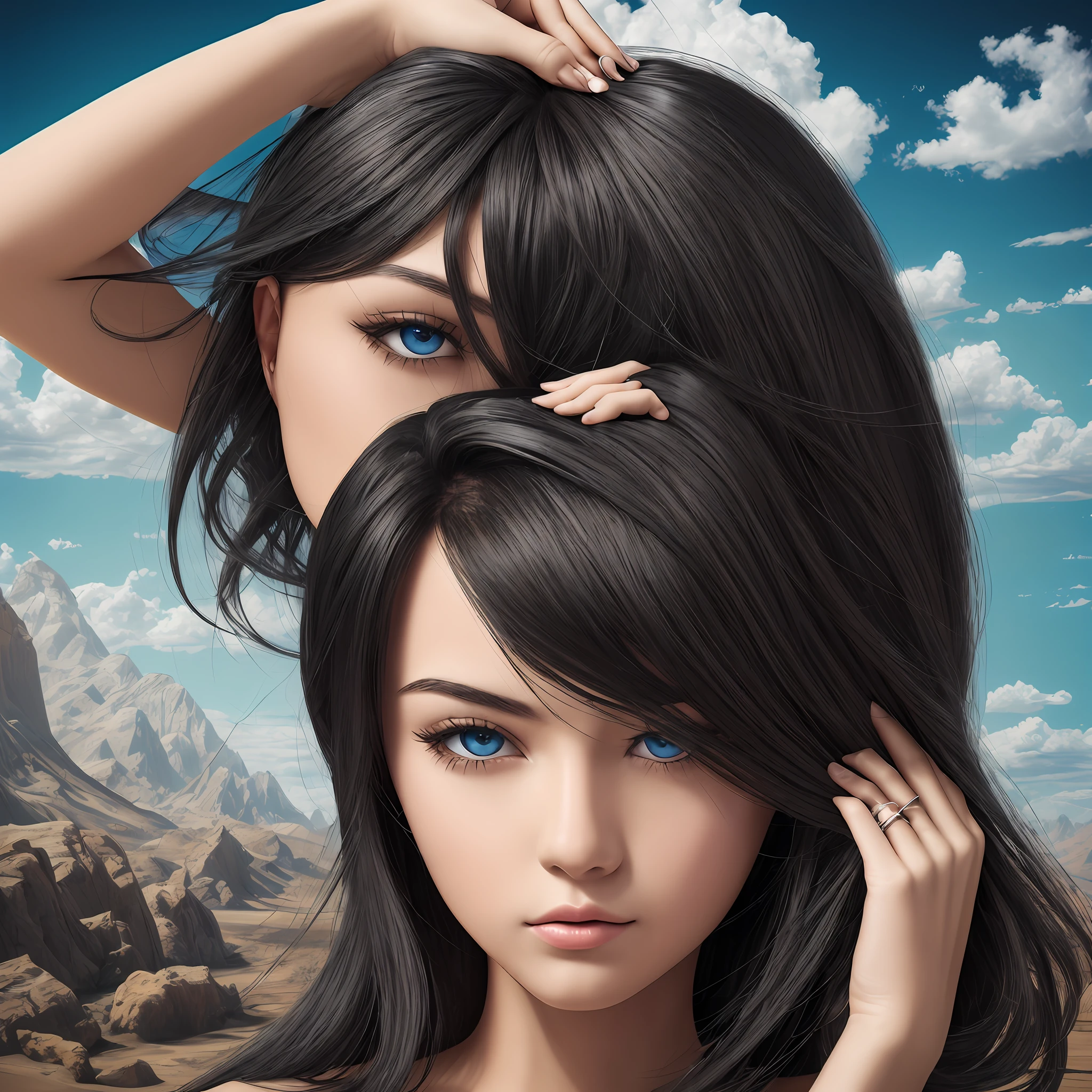 black hair, Surrealism, 8k, super detail, ccurate --auto
