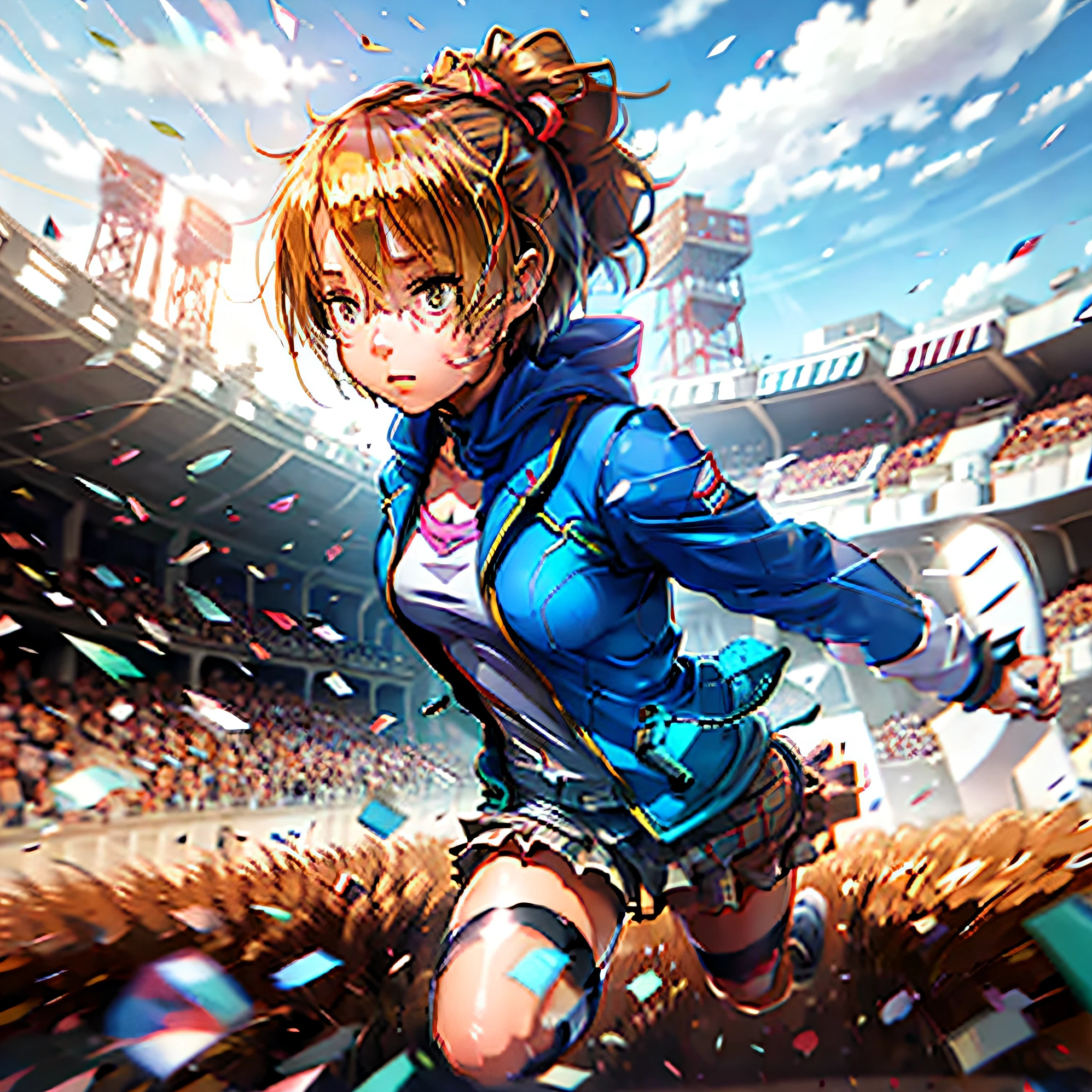 Sports girl，Cute and welcoming  girl，Two-dimensional anime characters，character  design，individuality， cartoonish style