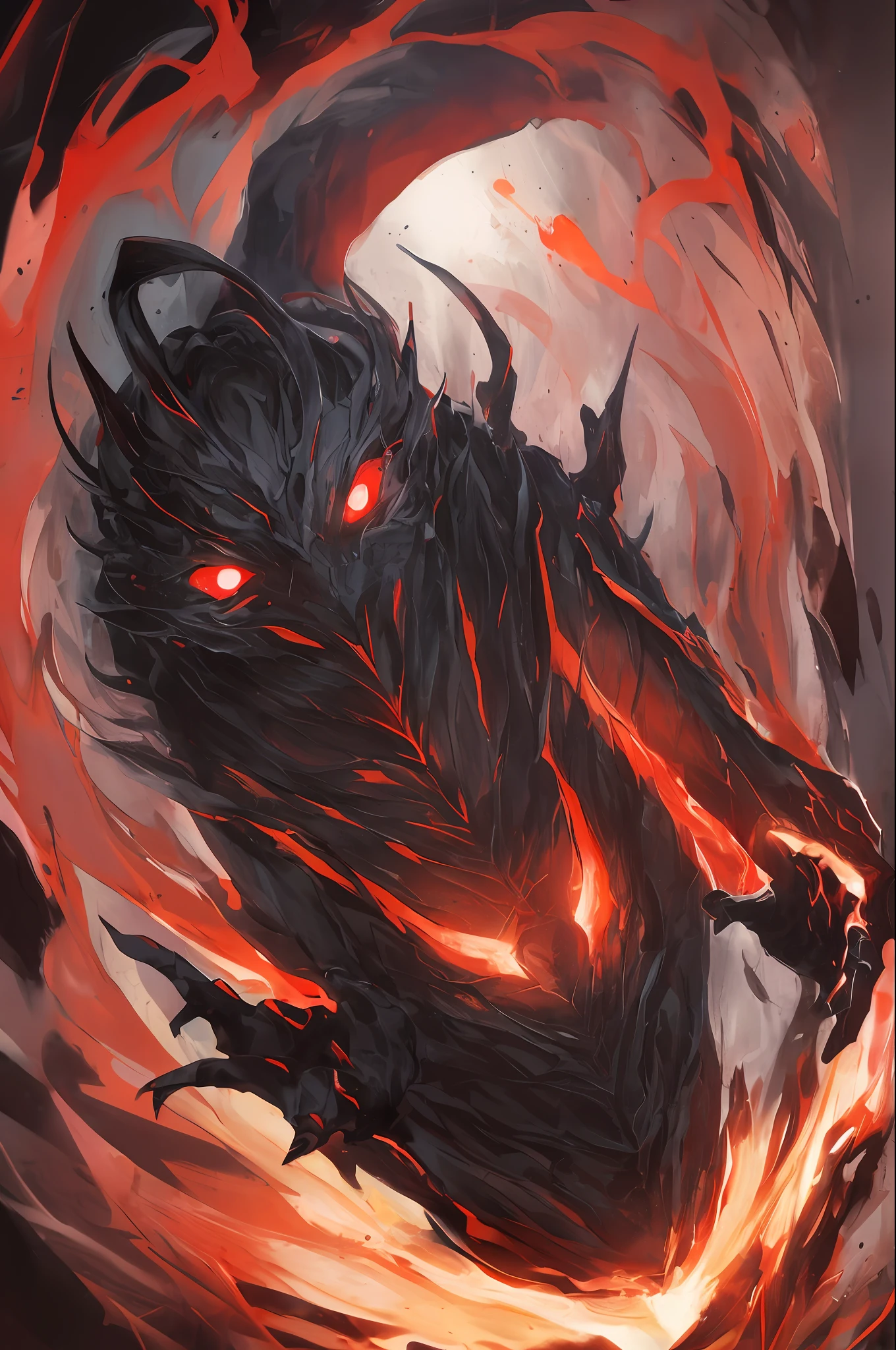 masterpiece, best quality, high quality,(a dark shapeless creature with a dark red glow and red eyes and surrounded by darkness:1.2), (darkness:1.2), abstraction, abyssopelagic, award winning photography, Depth of Field, HDR, extremely detailed, trending on artstation, trending on CGsociety, Intricate, High Detail,