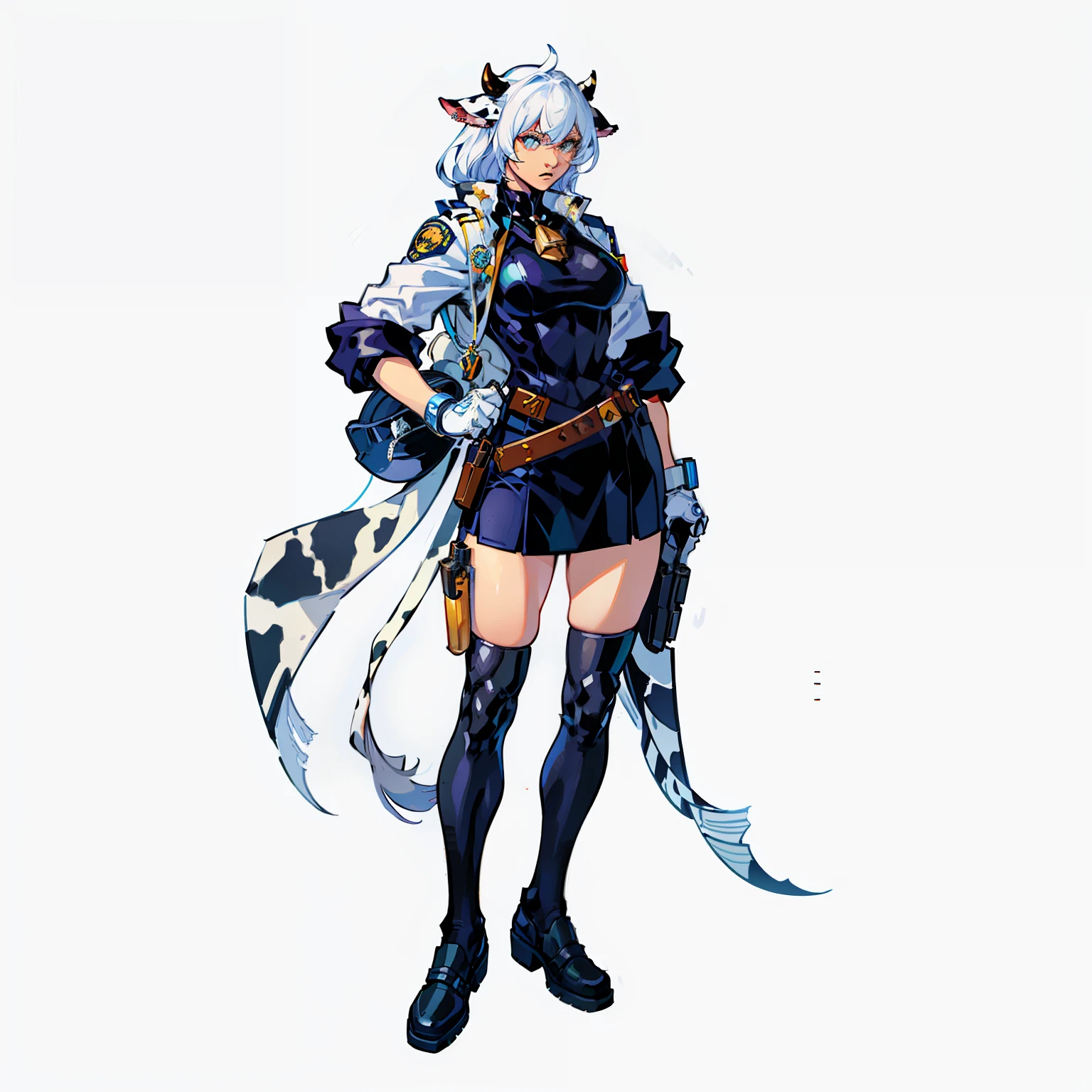 police officers, White background, No background, Full body shot, femele, Western Police, Guns in both hands, cow girl, One Person, Cool , Fighter