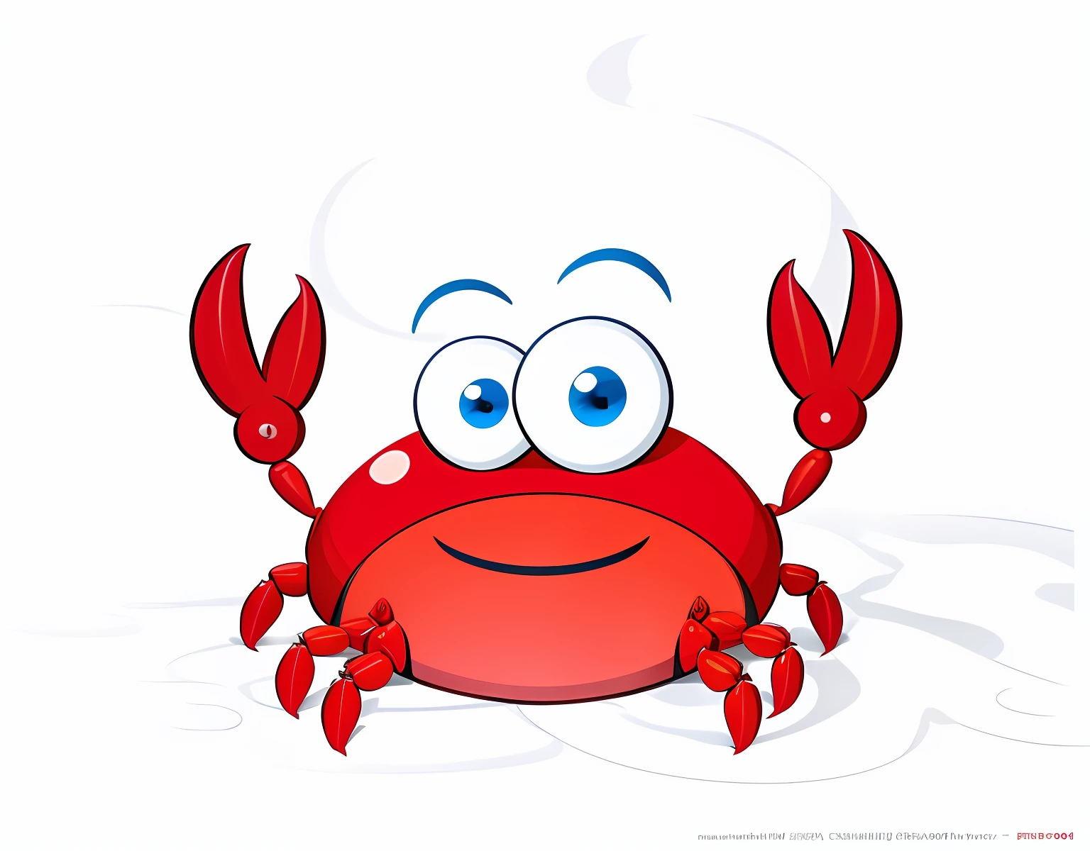 Cartoon crab with blue eyes and red body, anthropomorphic crab, crabs,  1024x1024 --auto