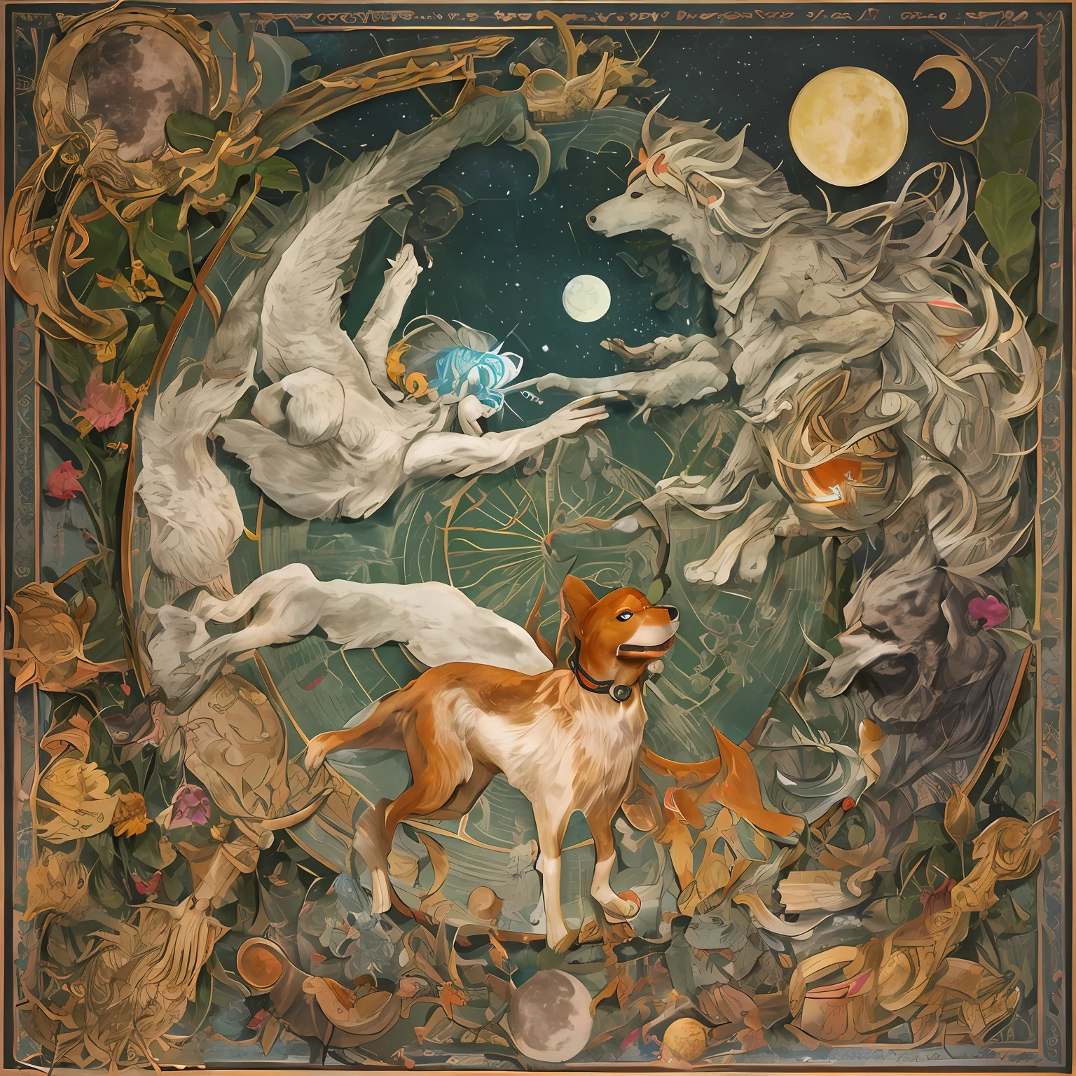 former times々、Sun god and moon god、Stealing the medicine of human regeneration
person々made the dog chase the moon and the sun
however、Because the moon god and the sun god had already taken the medicine、Whether the dog bites or bites the moon and the sun、The moon and the sun do not die
And yet this dog does not give up。Always eating the moon and sun
And、Solar and lunar eclipses will occur. 
『Red River Dictionary』