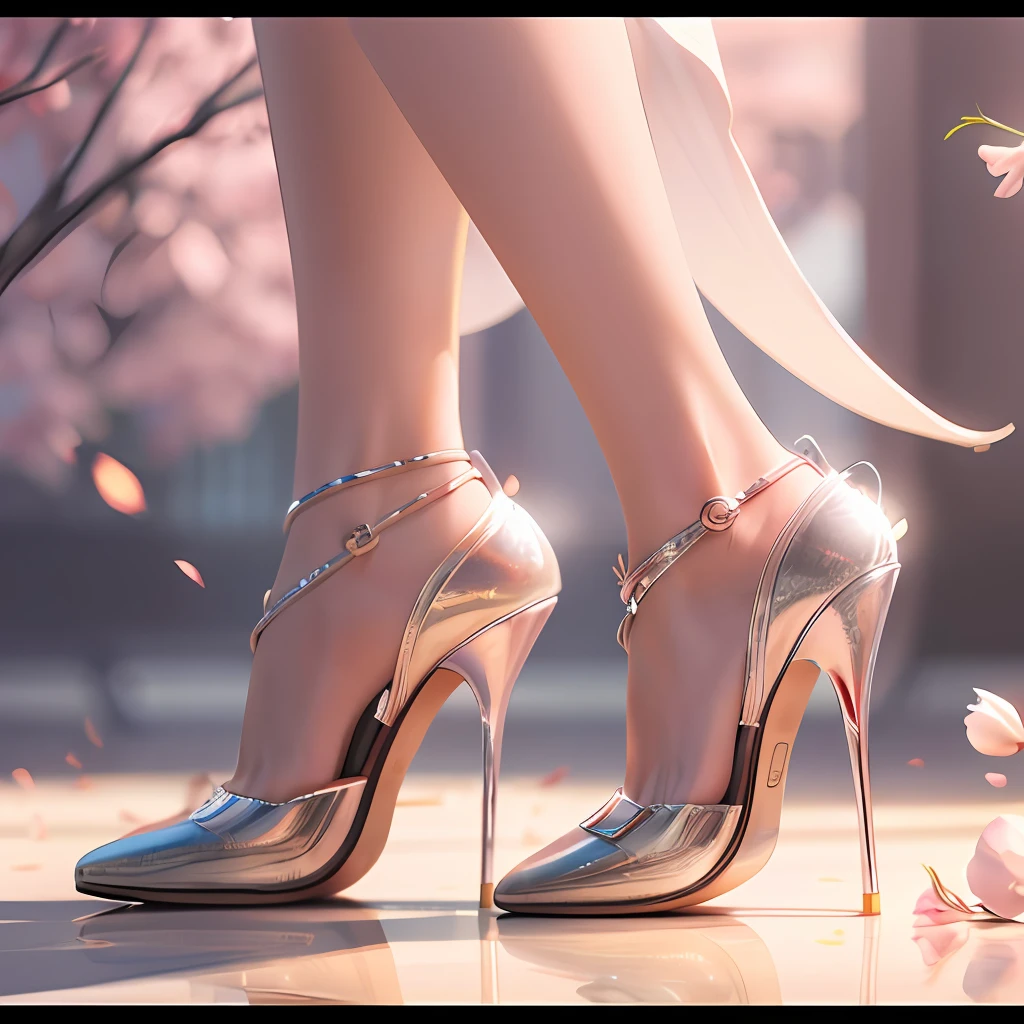 Alates legs wear high heels，In the background is a flower, trending on cgstation, High heels. anime style at pixiv, 🌺 CGSesociety, Trends in CG society, elegant photorealistic, cgsociety contest winner!!, awarded on cgsociety, cgsociety - w 1 0 2 4 - n 8 - i, cgsociety contest winner!!!