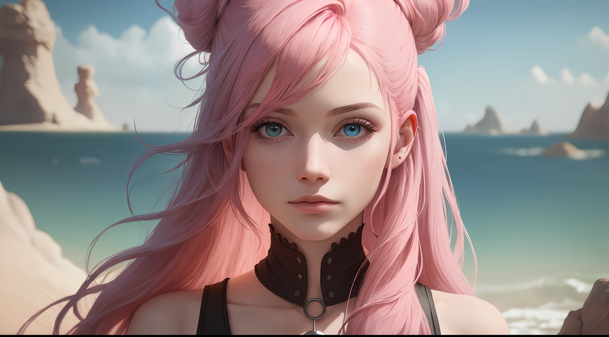 Pink hair, Surrealism, 8k, super detail