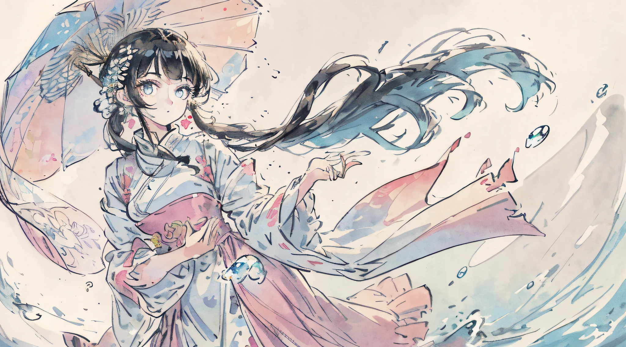(masterpiece), (best quality), (ultra-detailed), (tousled hair), (illustration), (one girl), (fashionable clothes), standing, fashion model, looking at the viewer, (interview), (simple background), beautiful fine eyes, delicate face, floating, (high saturation), (colorful splashes), colorful bubbles, (glow), focus on face,