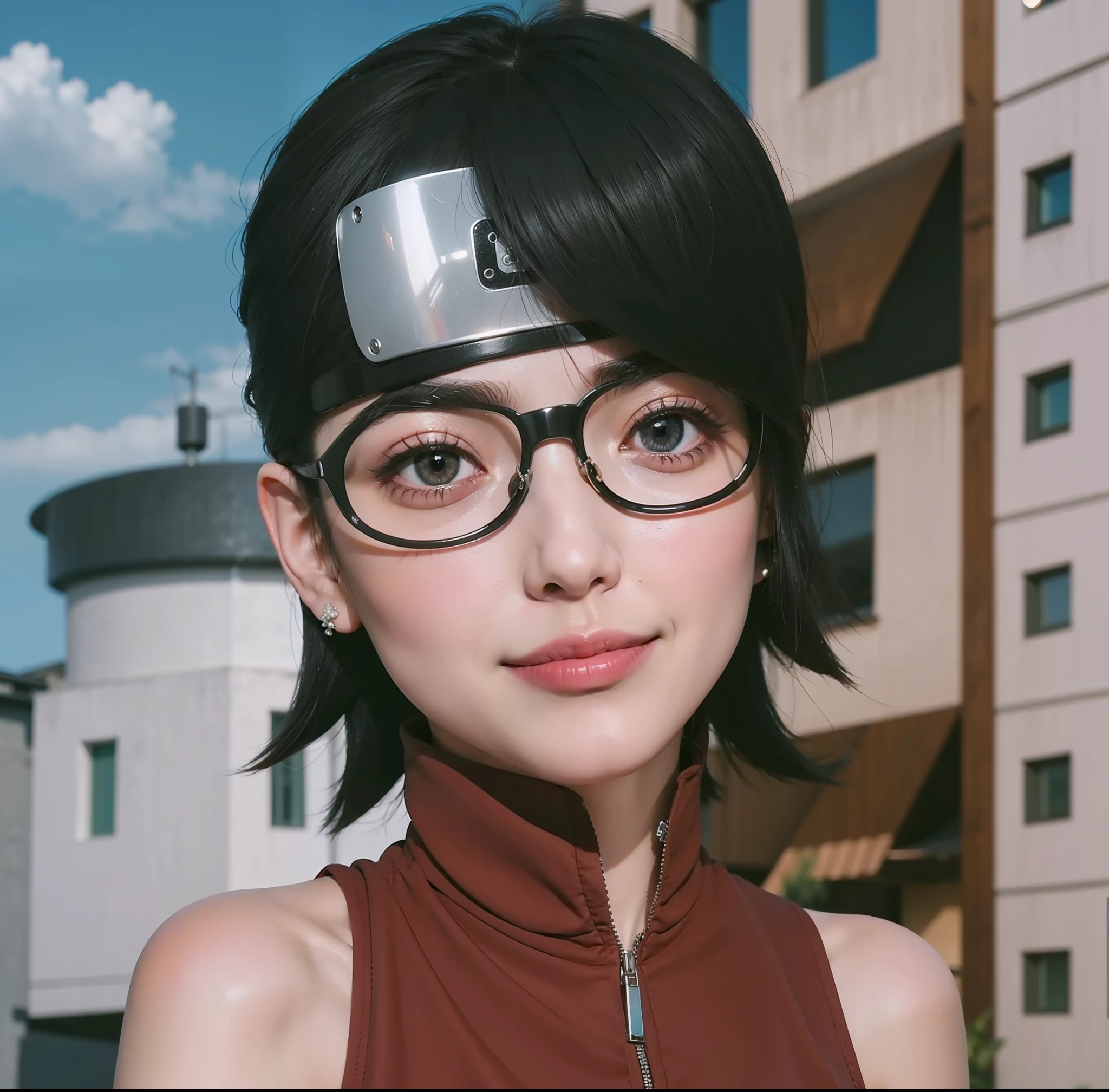 Female, glazed eyes, smile, masterpiece, photorealistic, Best quality, Pretty face, flirty expression