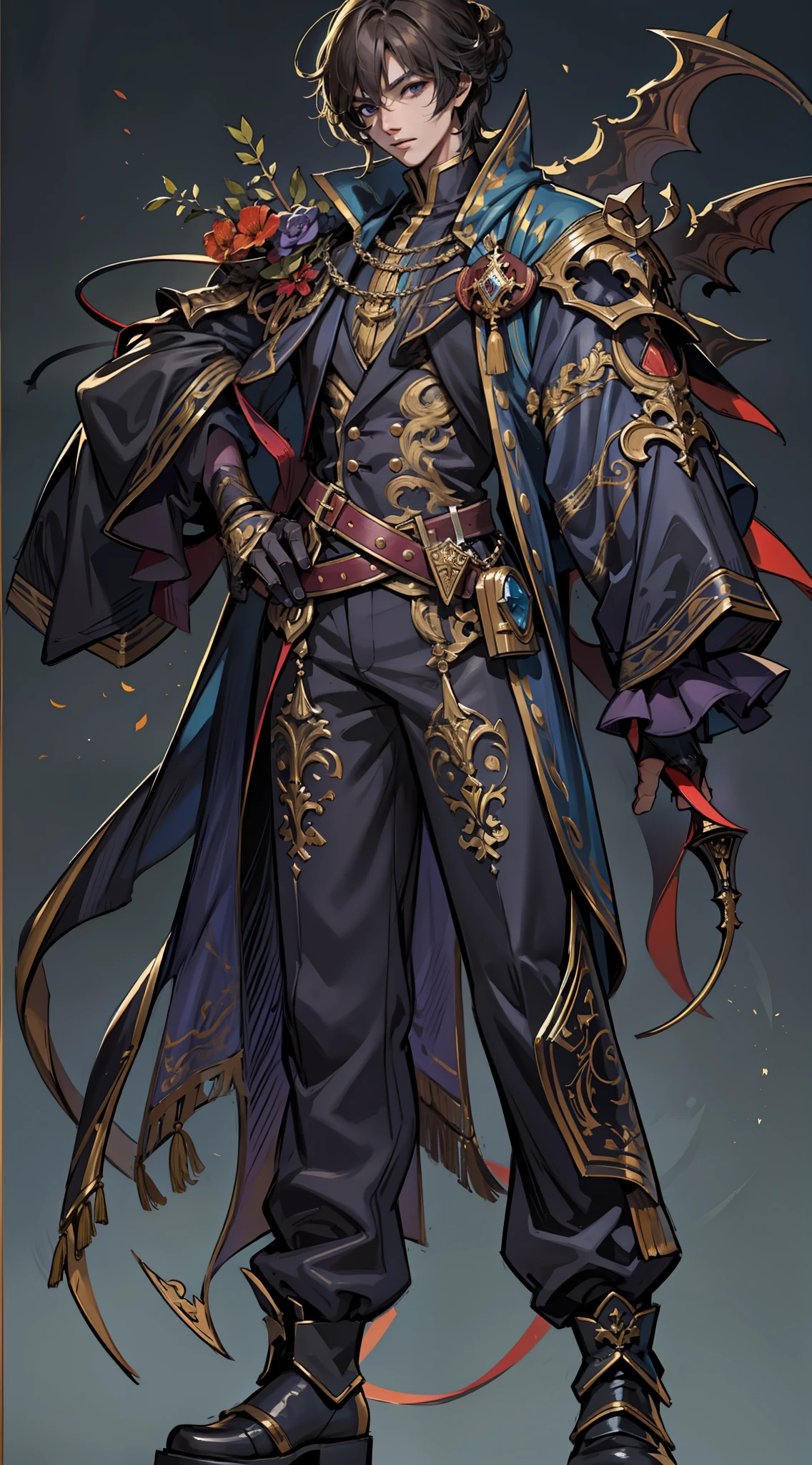 Costume boy,Personable,High quality detailed art,Demon Killer,Exquisite work with high degree of detail