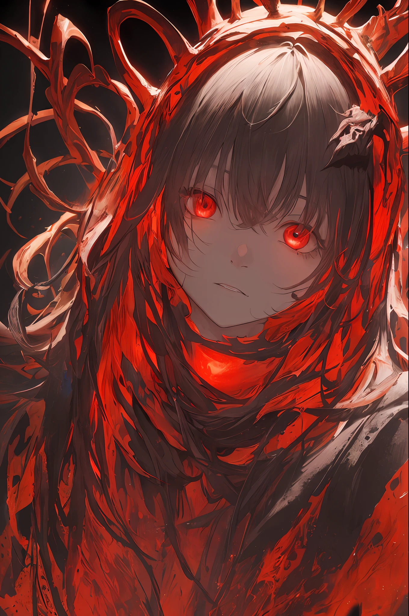 masterpiece, best quality, high quality,(a dark shapeless creature with a dark red glow and red eyes and surrounded by darkness:1.2), (darkness:1.2), abstraction, abyssopelagic, award winning photography, Depth of Field, HDR, extremely detailed, trending on artstation, trending on CGsociety, Intricate, High Detail,