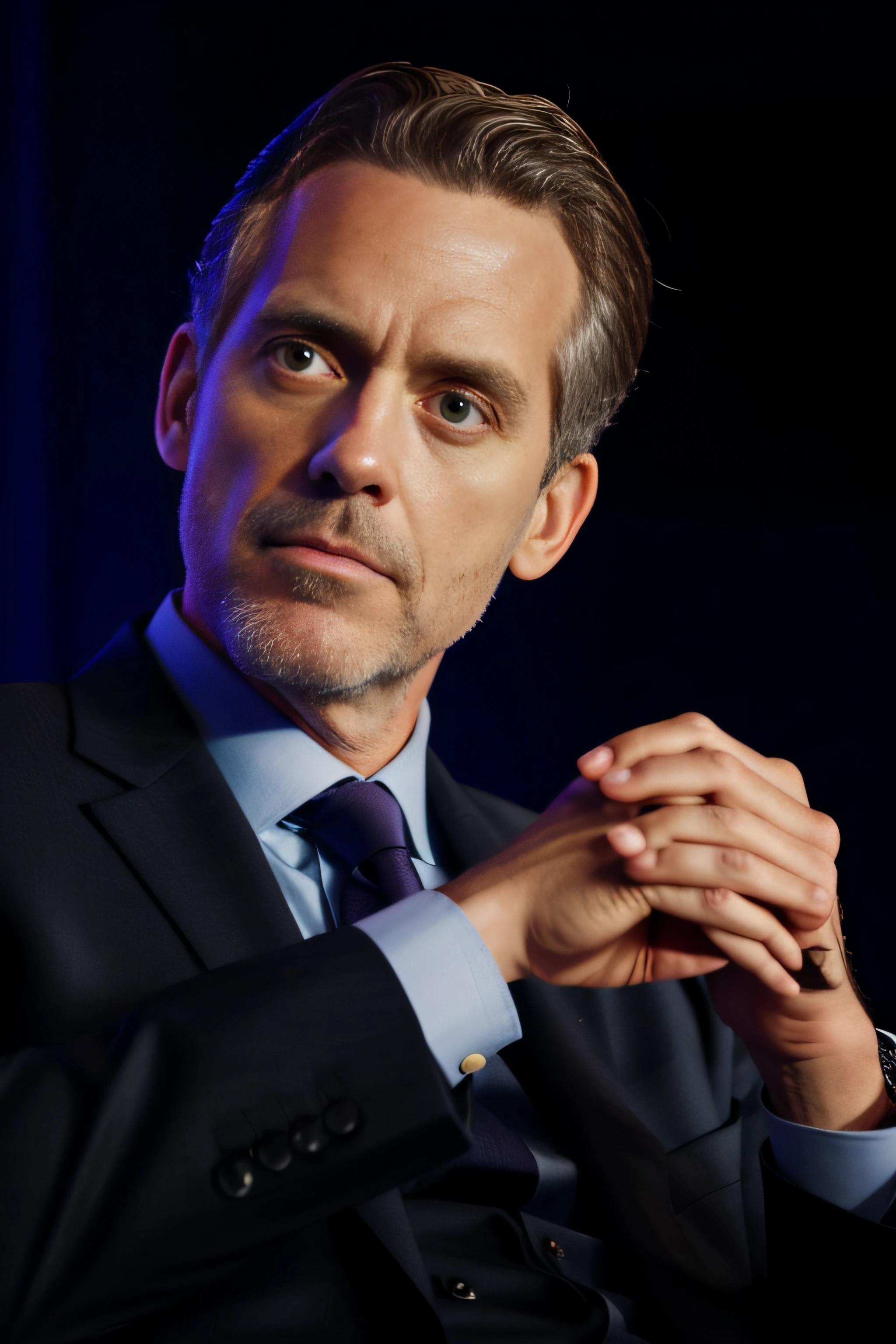 there is a man in a suit and tie sitting in a chair, jordan peterson, portrait of jordan peterson, jordan peterson as a lobster, taken in the early 2020s, scruffy looking, hugh laurie, hugh detailed, portrait of hugh laurie, mr. house, looking serious, intense look, illustration, ny, doctor house, former