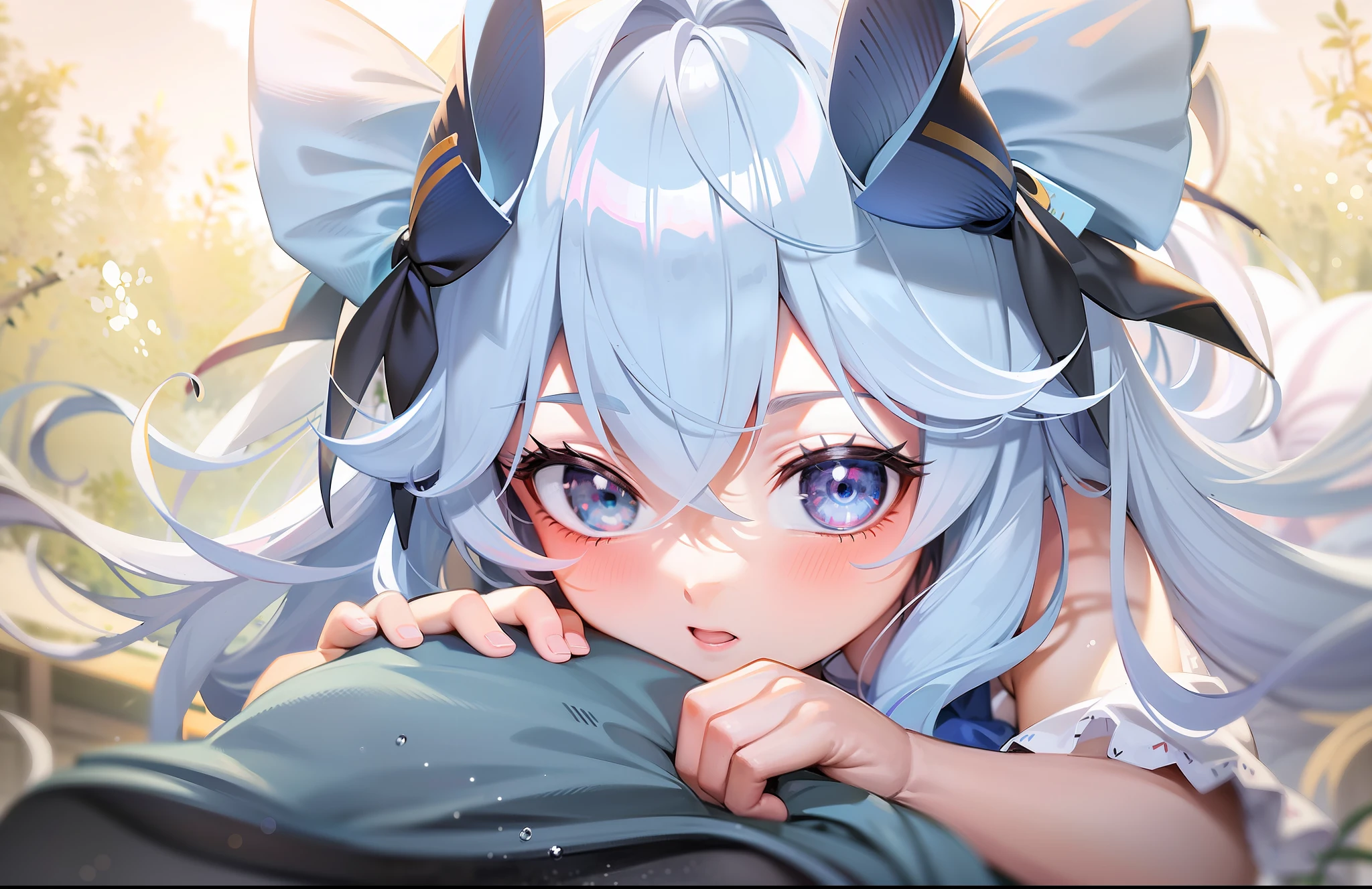 Anime girl with blue hair and blue eyes holding a blue object, Best anime 4k konachan wallpaper, Splash art anime Loli, Anime art wallpaper 8 K, Anime art wallpaper 4 K, Anime art wallpaper 4k, Anime wallpaper 4 k, Anime wallpaper 4K, style of anime4 K, an anime portrait of cirno, anime visual of a cute girl