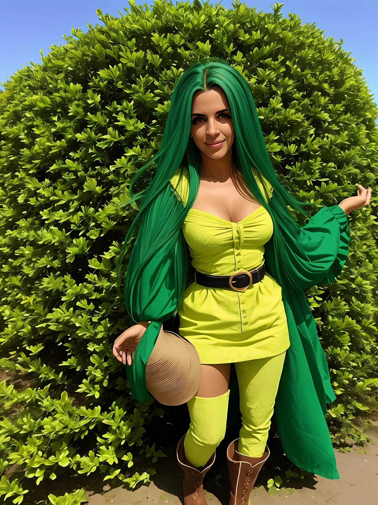 master part, melhor qualidade, Rydia, cabelos verdes, Cabo Verde, ornamento de cabelo, malha verde, belt, mangas destacadas, Botas de coxa, navio de madeira, mar, heaven, Olhando para o Viewer, de lado