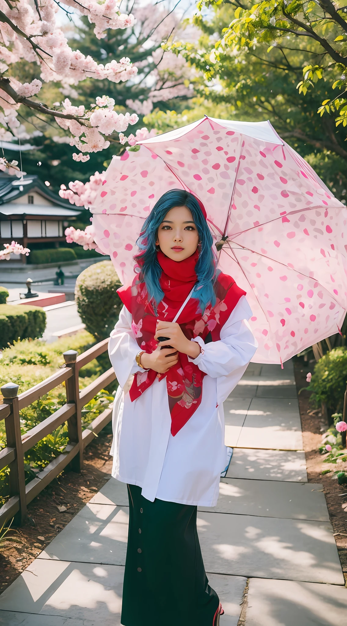 Was in a vast Japanese cherry garden