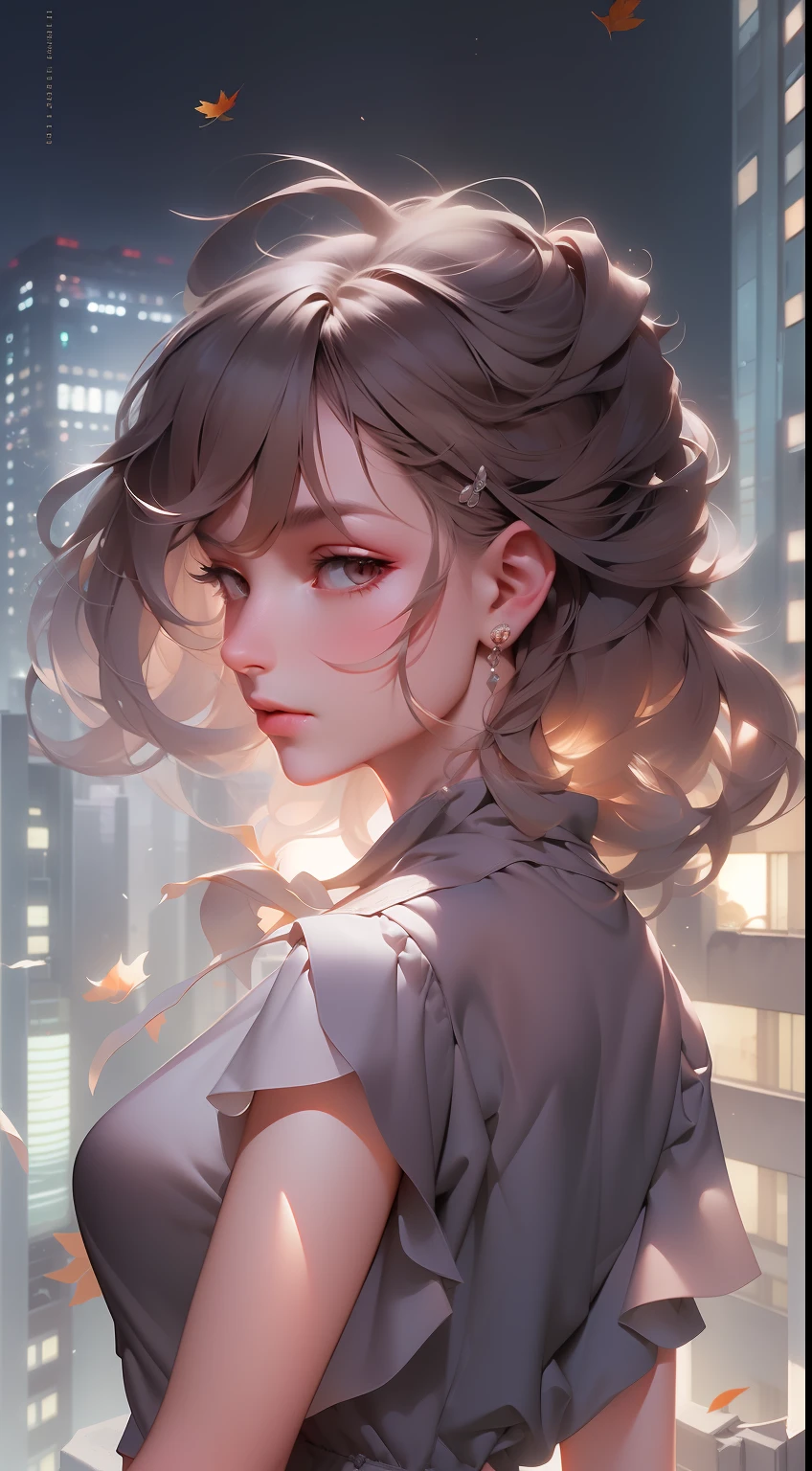 ((Daylight,autumn, Best quality, 8k, Masterpiece :1.3)), Whole body, Long legs, Sharp focus :1.2, A pretty woman with perfect figure wearing smart haute couture dress :1.4, Slender abs :1.1, ((Dark brown hair, small breasts :1.2)), (White tight tshirt, Jean bib, Standing:1.2), ((Night city view, Rooftop:1.3)), Highly detailed face and skin texture, Detailed eyes, Double eyelid,( watercolor \(medium\), IrisCompiet:1.2),abstract background, fantasy, many colors, wind blowing,masterpiece, best quality, (extremely detailed CG unity 8k wallpaper), (best quality), (best illustration), (best shadow), absurdres, realistic lighting, (Abyss), beautiful detailed glow,clear face, clean white background, masterpiece, super detail, epic composition, ultra HD, high quality, extremely detailed, official art, uniform 8k wallpaper, super detail, 32k -- v 6