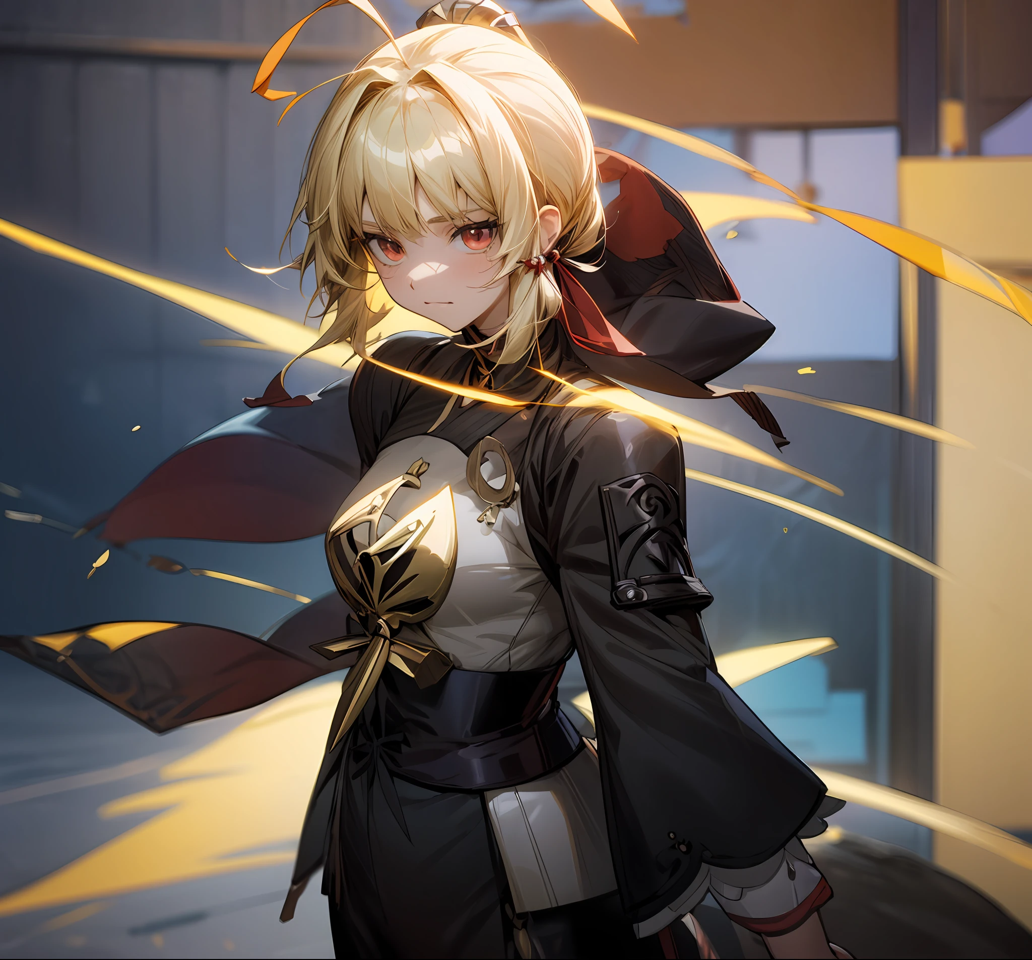 Anime girl with blonde hair and red eyes in a white shirt, Keqing from Genshin Impact, zhongli from genshin impact, Ayaka Genshin impact, Genshin, highly detailed exquisite fanart, Genshin impact's character, From Arknights, detailed anime character art, Detailed key anime art, Detailed digital anime art, Key anime art, Genshin Impact --auto