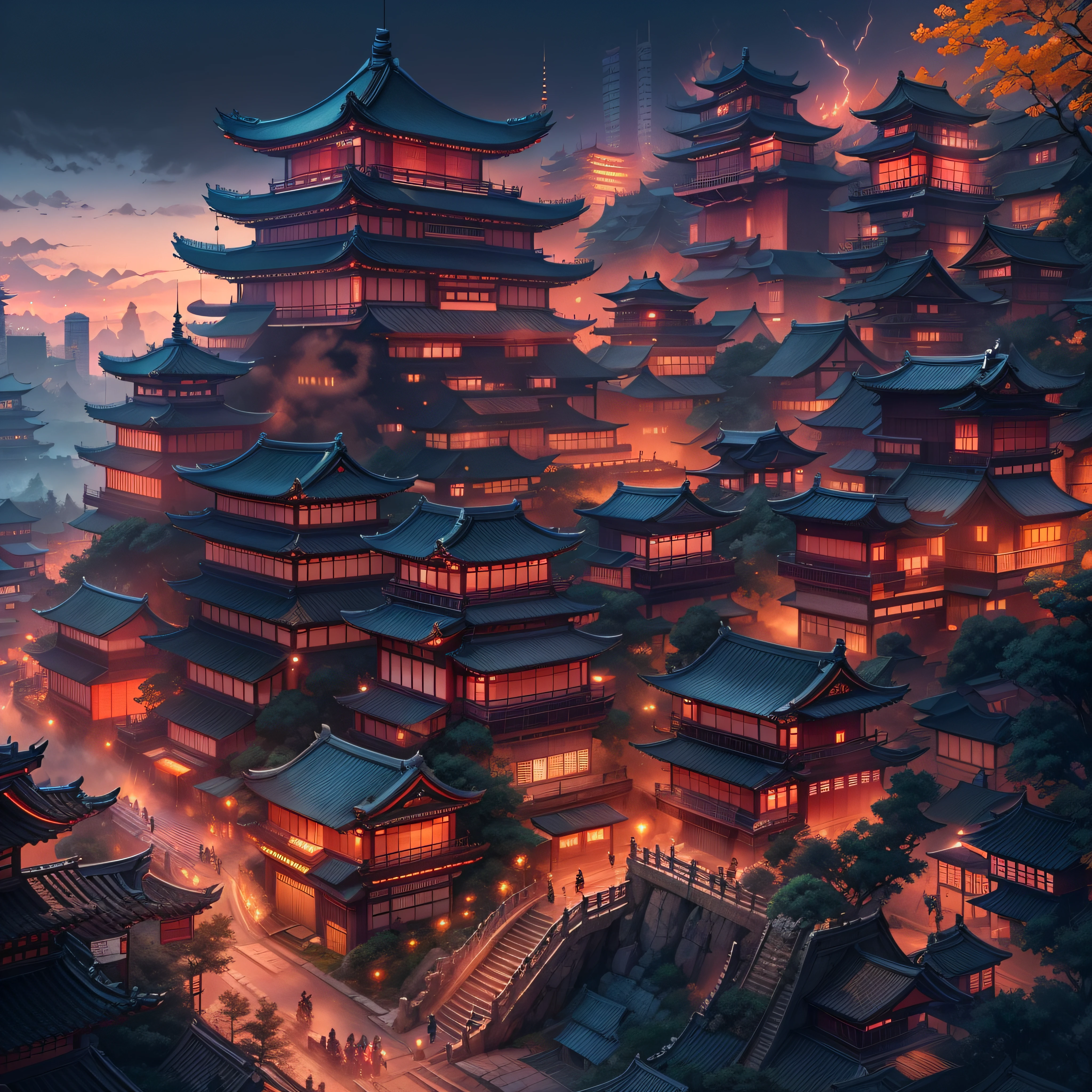 Asian architecture in the city Asian architecture in the city at night，Ships pass by， dreamy Chinese towns， Chinese Ancient Architecture， Japan city， Colorful fox city， digital painting of a pagoda， japanese city at night， cyberpunk chinese ancient castle， Beautiful rendering of the Tang Dynasty， A Japanese town， kyoto inspired， Chinese architecture， Amazing wallpapers， Pagodas on the mountain pass by with boats at night， dreamy Chinese towns， ((((Chinese Ancient Architecture)))))， Japan city， Colorful fox city， digital painting of a pagoda， japanese city at night， cyberpunk chinese ancient castle， Beautiful rendering of the Tang Dynasty， A Japanese town， kyoto inspired， Chinese architecture， Amazing wallpapers， pagodas on hills