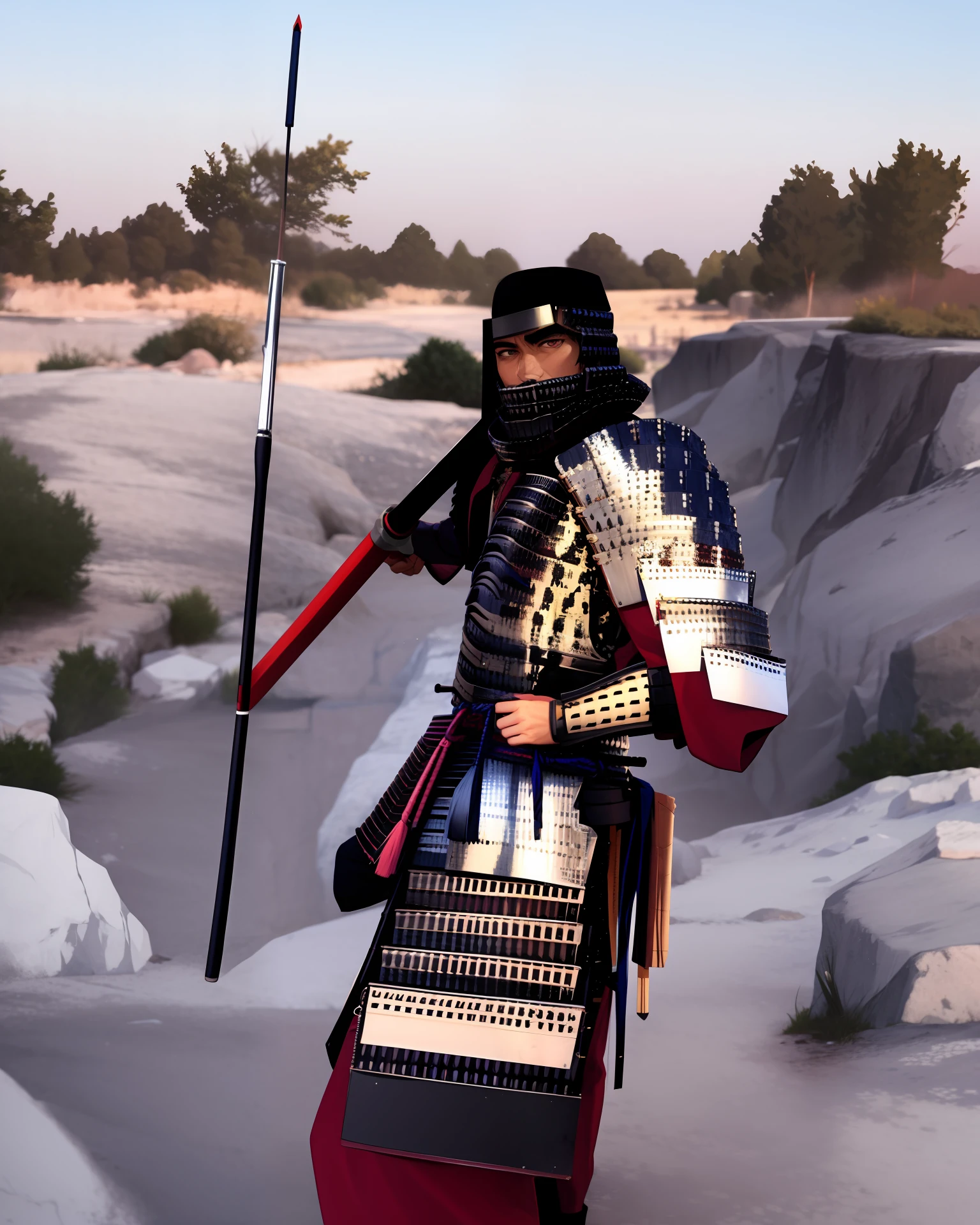 Ancient armored samurai