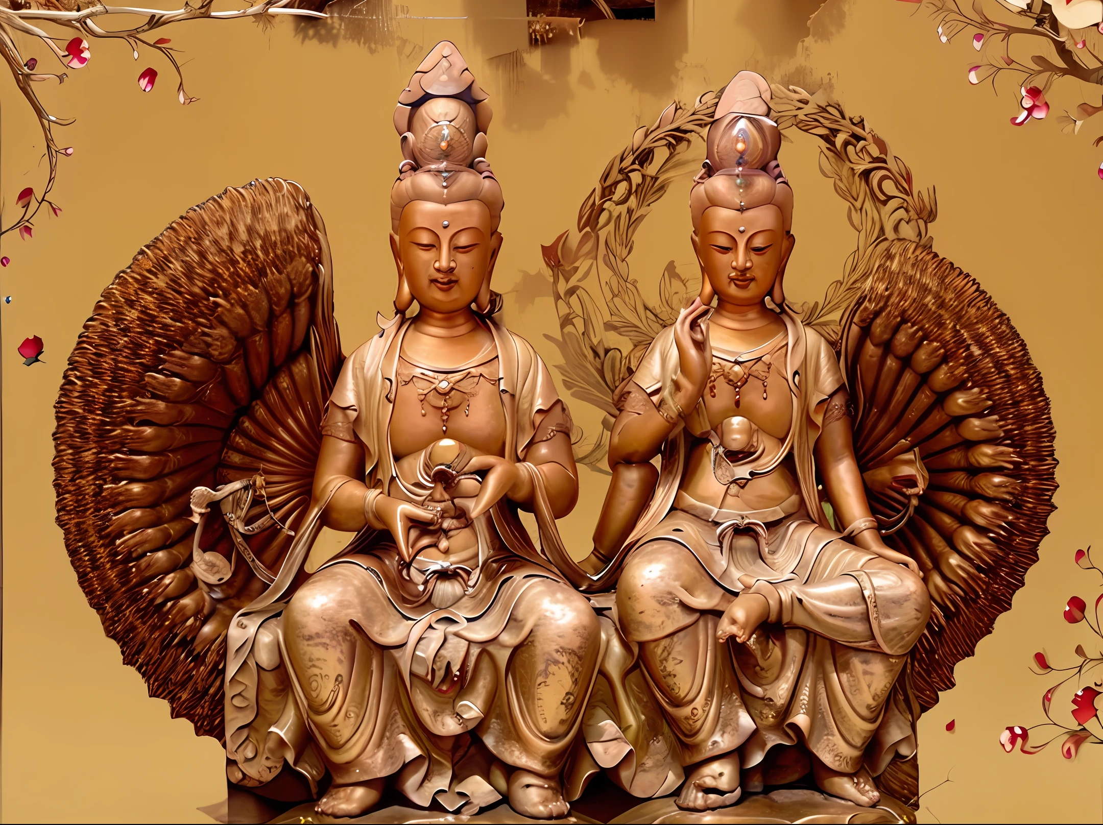 BUDDHA STATUE,Avalokiteshvara,The statue is solemn,Gorgeous clothes