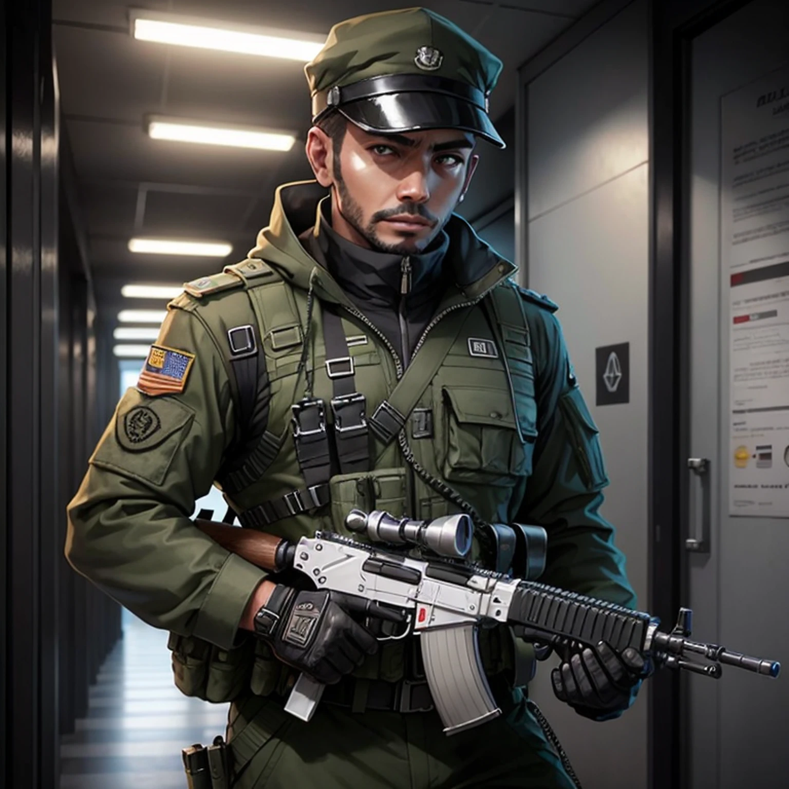male people,Wearing a special operations uniform,counter strike,AK47 in hand --auto