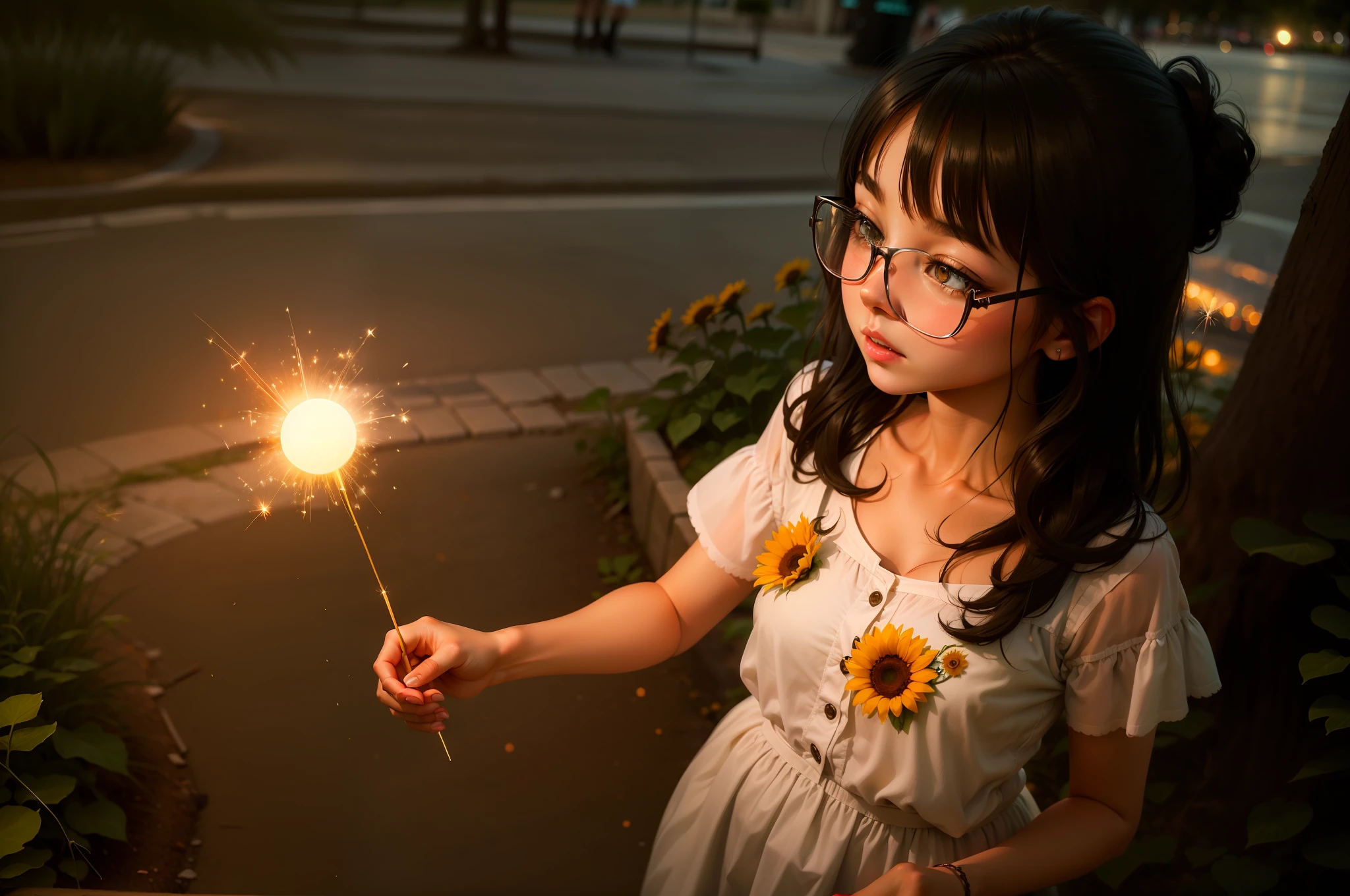 sparklers　Summer memories　Cool　Sun flower　Night Girl　a park