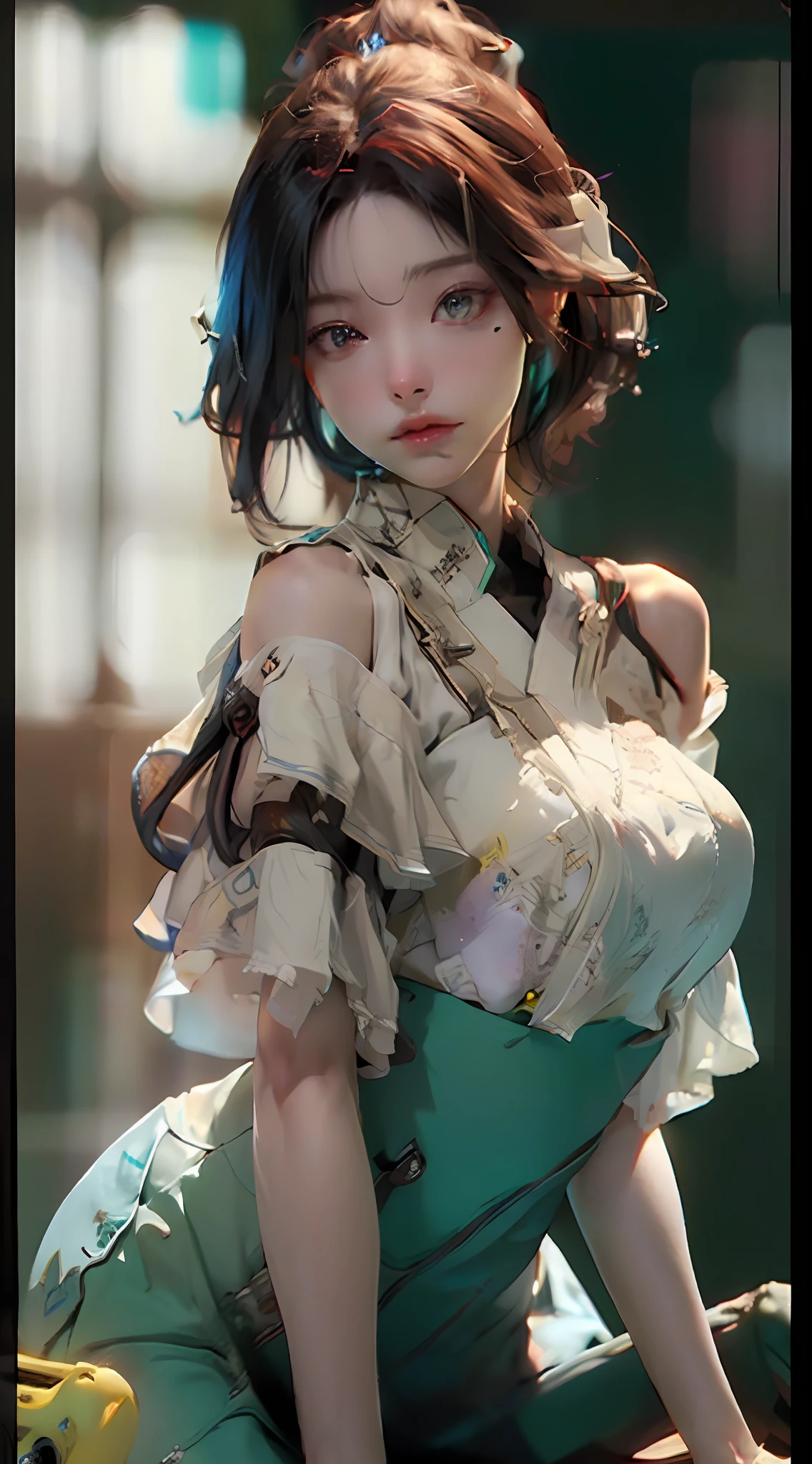 ((Best quality)), ((masterpiece)), (detailed:1.4), 3D, an image of a beautiful cyberpunk female,HDR (High Dynamic Range),Ray Tracing,NVIDIA RTX,Super-Resolution,Unreal 5,Subsurface scattering,PBR Texturing,Post-processing,Anisotropic Filtering,Depth-of-field,Maximum clarity and sharpness,Multi-layered textures,Albedo and Specular maps,Surface shading,Accurate simulation of light-material interaction,Perfect proportions,Octane Render,Two-tone lighting,Wide aperture,Low ISO,White balance,Rule of thirds,8K RAW,