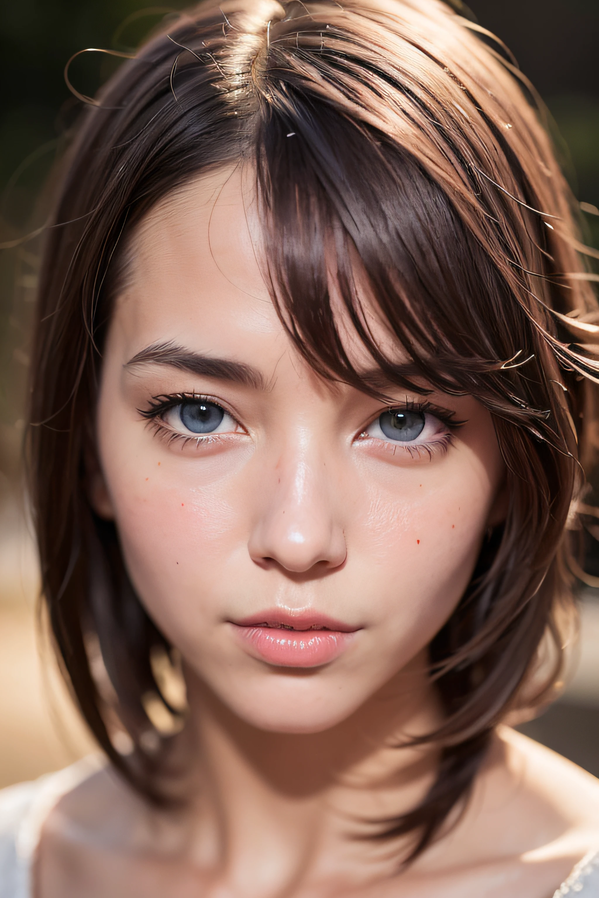 (realistic, photo-realistic:1.37),(8k, RAW photo, best quality, masterpiece:1.2), cute, ultra-detailed,heart-shaped pupils,physically-based rendering, ultra high res, kodakvision color, shot on Arricam LT Camera, bokeh, sharp focus,
looking at viewer,photorealistic,realistic, solo, photorealistic, best quality,extremely detailed face,extremely detailed eyes and face, beautiful detailed eyes,absurdres, incredibly absurdres,haunting smile,Messy hair, floating hair, ,