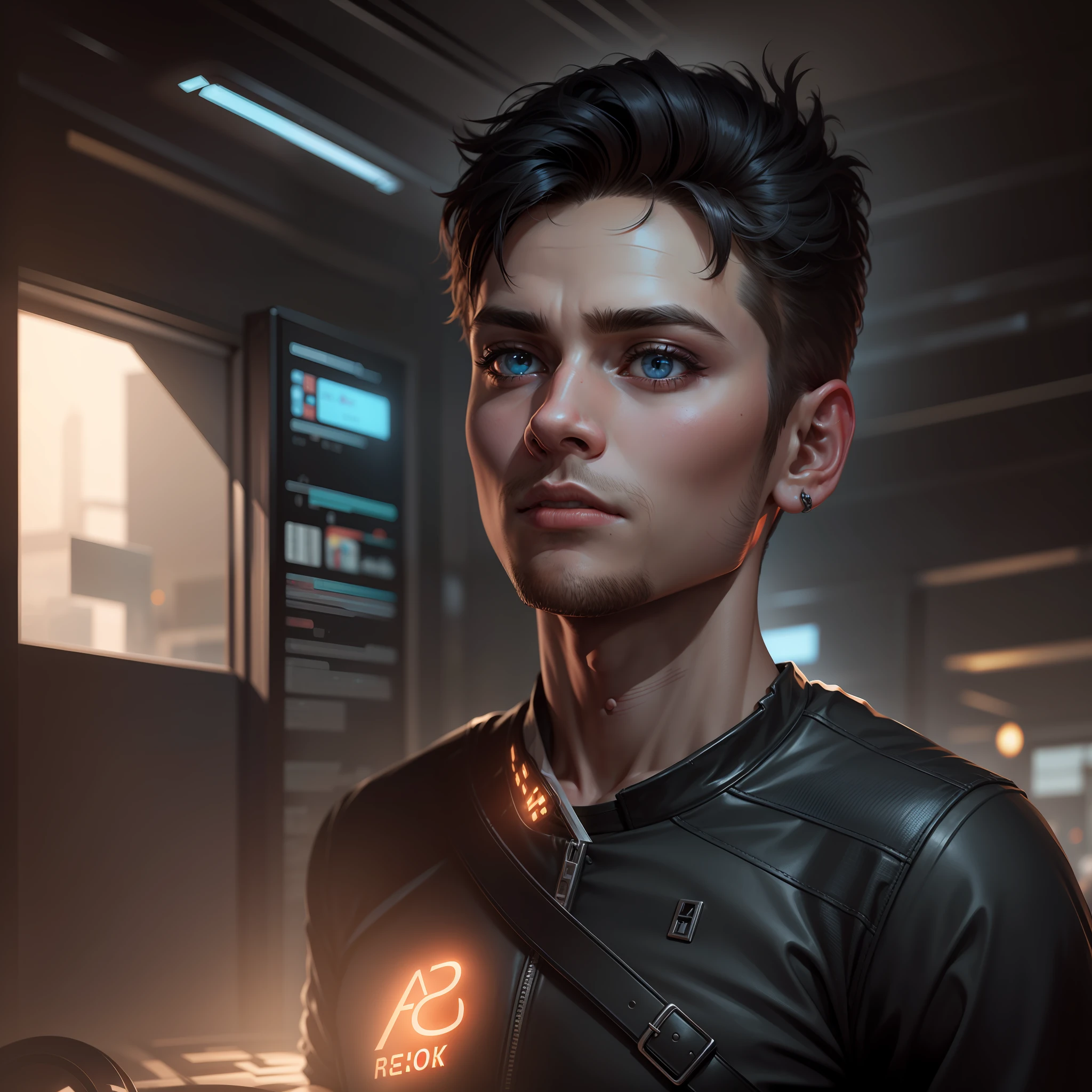 Change background cyberpunk handsome boy, realistic face, 8k, ultra realistic,