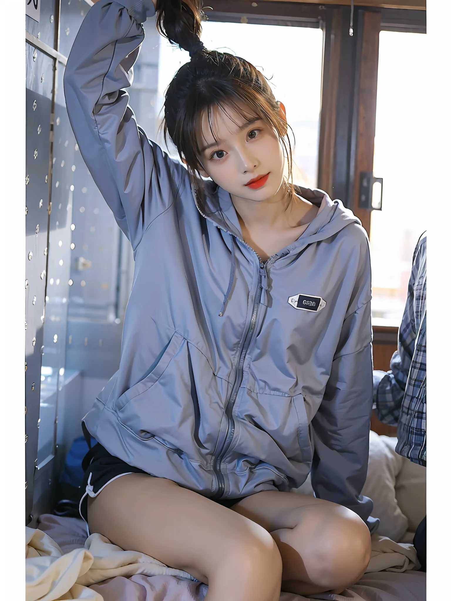 best qualtiy,tmasterpiece,超高分辨率,(realisticlying:1.4),teens girl,Juvenile, Thin and light, High ponytail