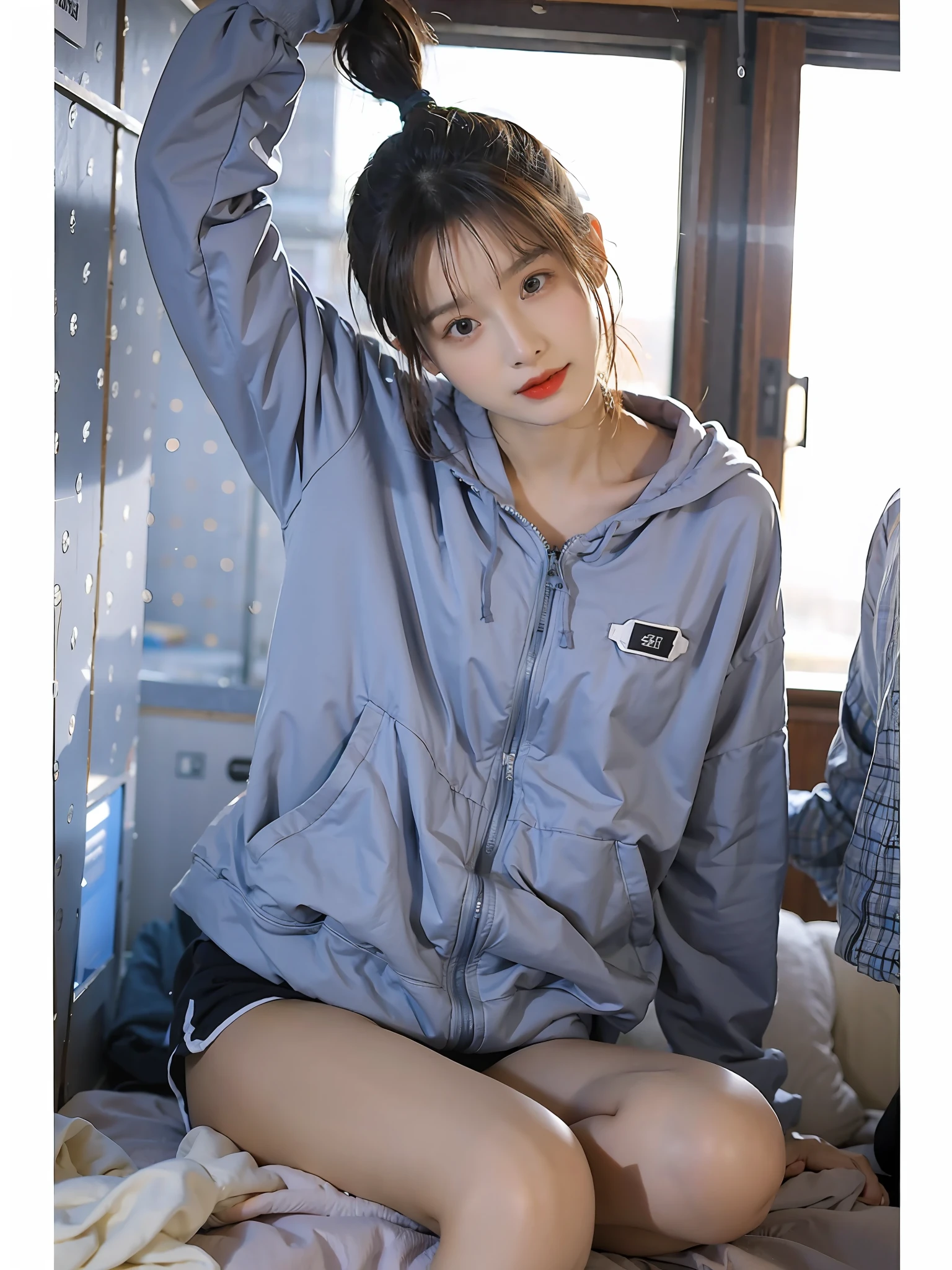 best qualtiy,tmasterpiece,超高分辨率,(realisticlying:1.4),teens girl,Juvenile, Thin and light, High ponytail