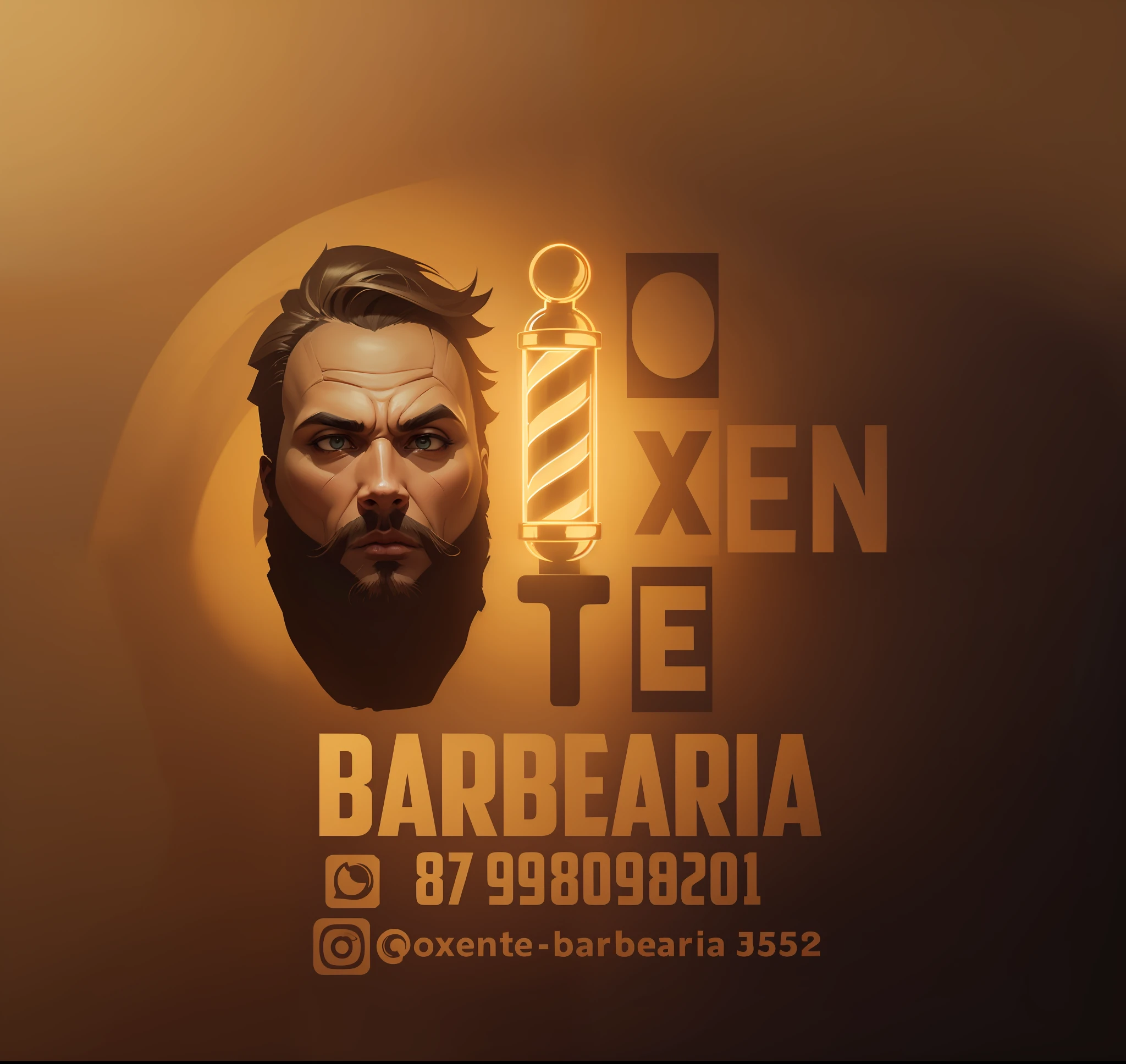 Sem rosto, design dourado, fundo dourado com preto, estilo logo tipo