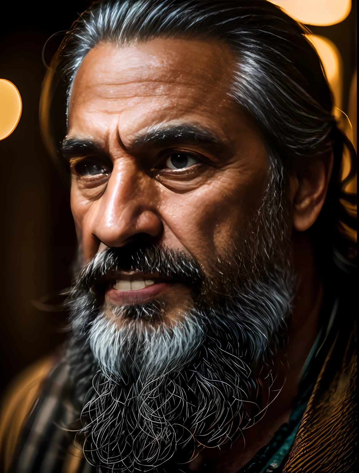 A very rustic handsome and attractive middle age man, full focus, tiltshift, ethereal, cinematic, shimmering lights, vikings, god, mythological king, grotesque, fierce, tumblr contest winner, hurufiyya, renaissance painting, very strong and masculine, movie still, cinematic lighting. photograph, detailed symmetric realistic face, extremely detailed natural texture, peach fuzz, long hair, masterpiece, absurdres, nikon d850 film stock photograph, kodak portra 400 camera f1.6 lens, extremely detailed, amazing, fine detail, hyper realistic lifelike texture, dramatic lighting, unrealengine, trending on artstation, cinestill 800 tungsten, looking at the viewer, photo realistic, RAW photo, TanvirTamim, high quality, highres, sharp focus, extremely detailed, cinematic lighting, 8k uhd,-imagine-