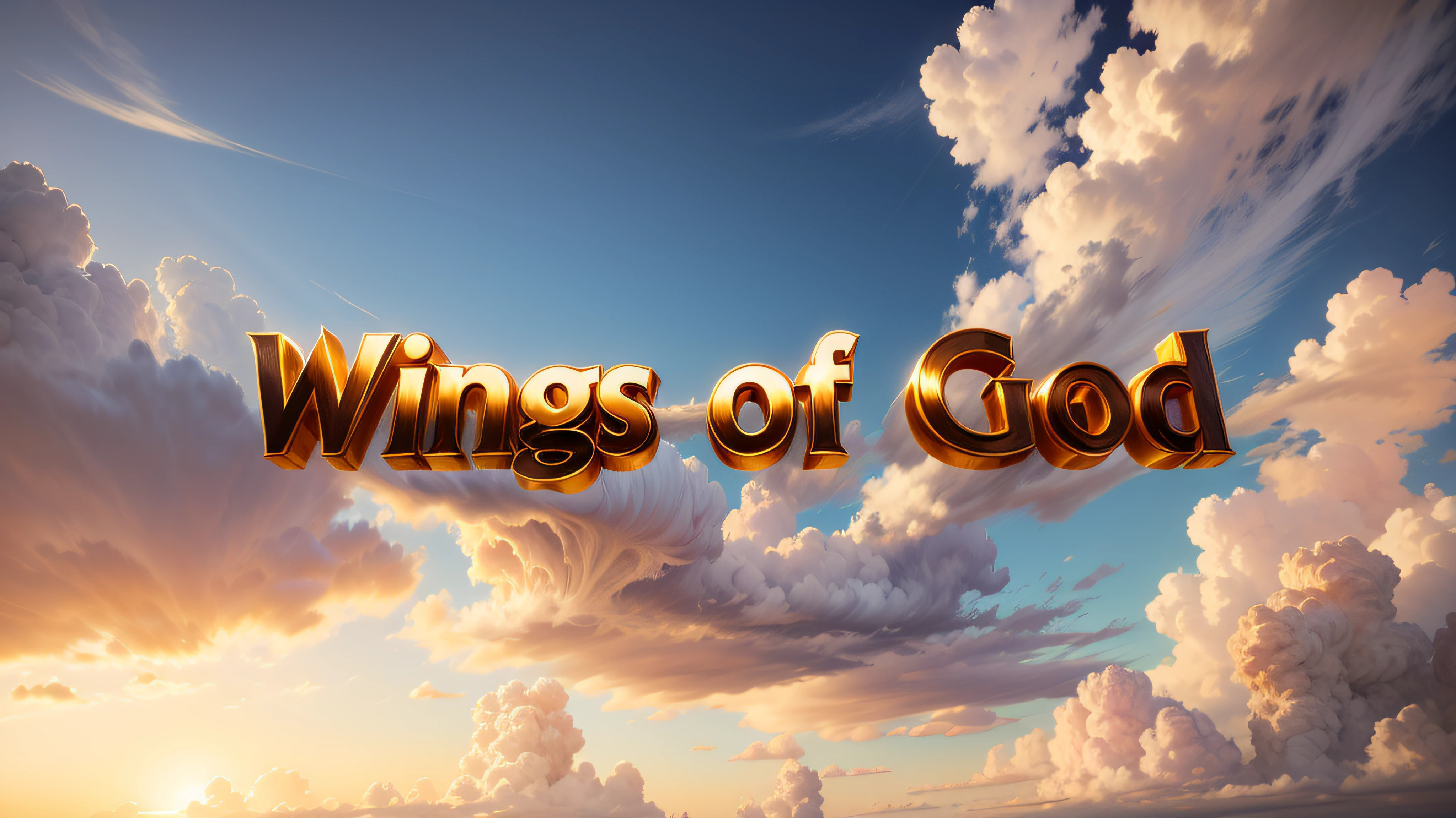 Um logo luxuoso, Angelic theme, with the title Wings of God