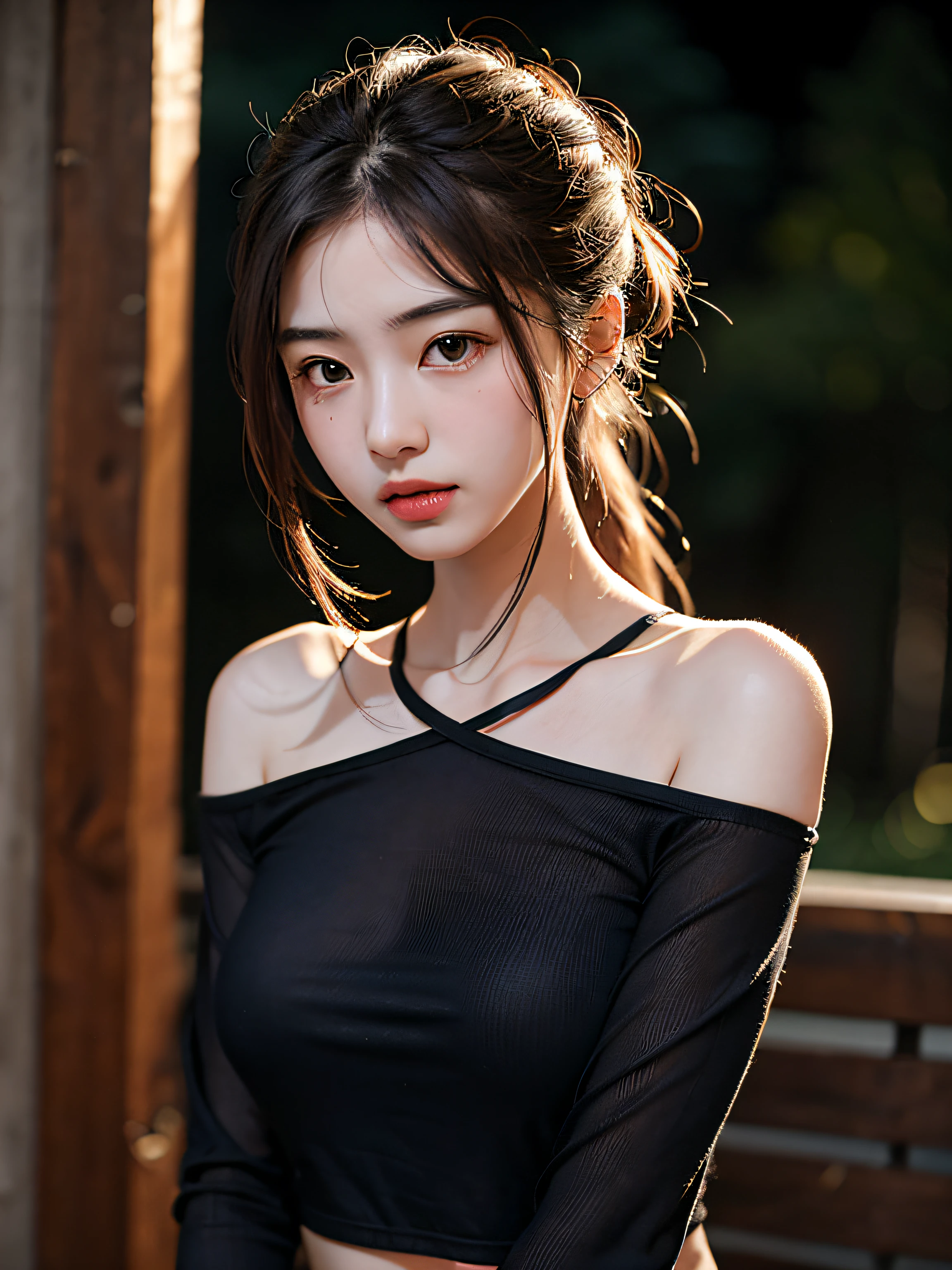 best qualtiy,tmasterpiece,超高分辨率,(真实感:1.4),RAW photogr,1girl,cropped shoulders,in the darkness nigth,deep shading,low tune,cold light,teens girl,adolable
