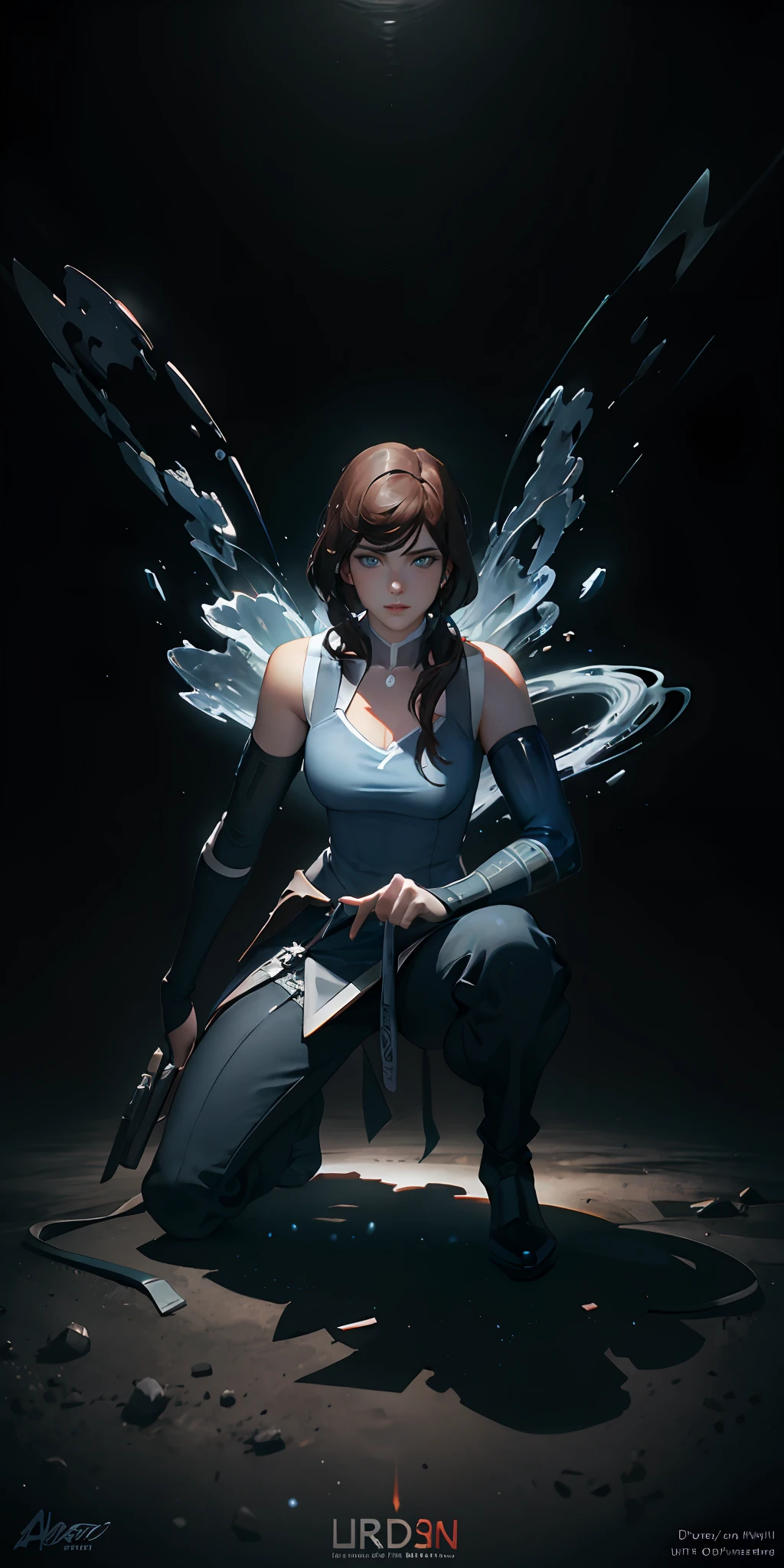 Korra, photorealistic beautiful woman, light hair, full body, cover, hyperdetailed painting, luminism, Bar lighting, complex, 4k resolution concept art portrait by Greg Rutkowski, Artgerm, WLOP, Alphonse Mucha, little fusion pojatti realistic steampunk, fractal isometrics details bioluminescens : a stunning realistic photograph 30 years , brunette, blue eyes, italian goddness beautiful awesome, 3d render, octane render, intricately detailed, leather decorative choker, cinematic, trending on artstation | Isometric | Centered hipereallistic cover photo awesome full color, hand drawn, dark, gritty, realistic mucha, klimt, erte .12k, intricate. hit definition , cinematic,Rough sketch, mix of bold dark lines and loose lines, bold lines, on paper , full body with leather dress, humanoid, Full body.