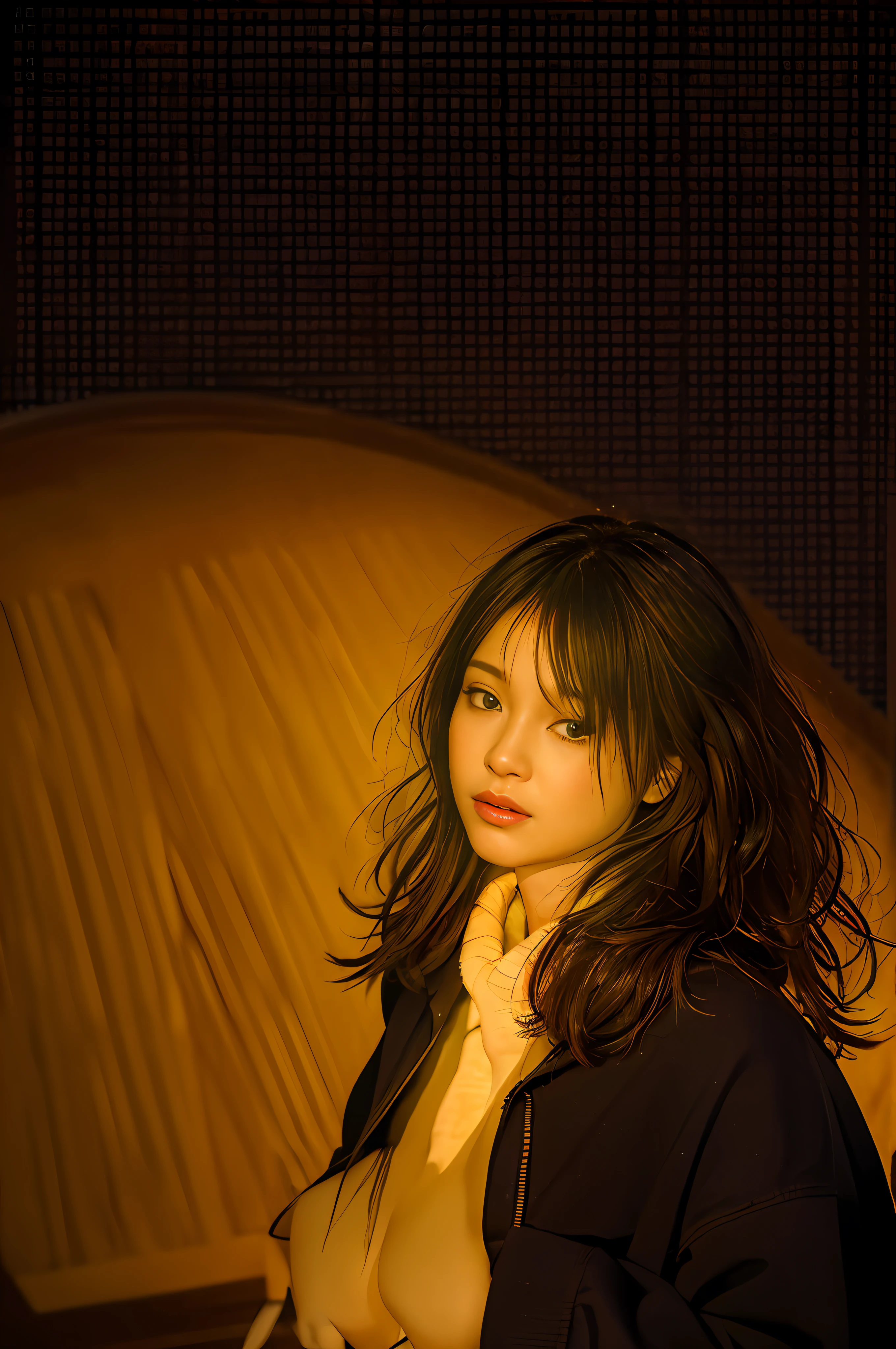 zydG, 1girl, delicate skin, looking at the audience, brown eyes, (short bangs: 1.2), (medium breasts: 1.0), (medium areola: 0.8), (realistic: 1.4), (best quality: 1.0), (ultra high resolution: 1.0), 8k, RAW photos, (masterpiece: 0.2), (pureerosface_v1:0.5)