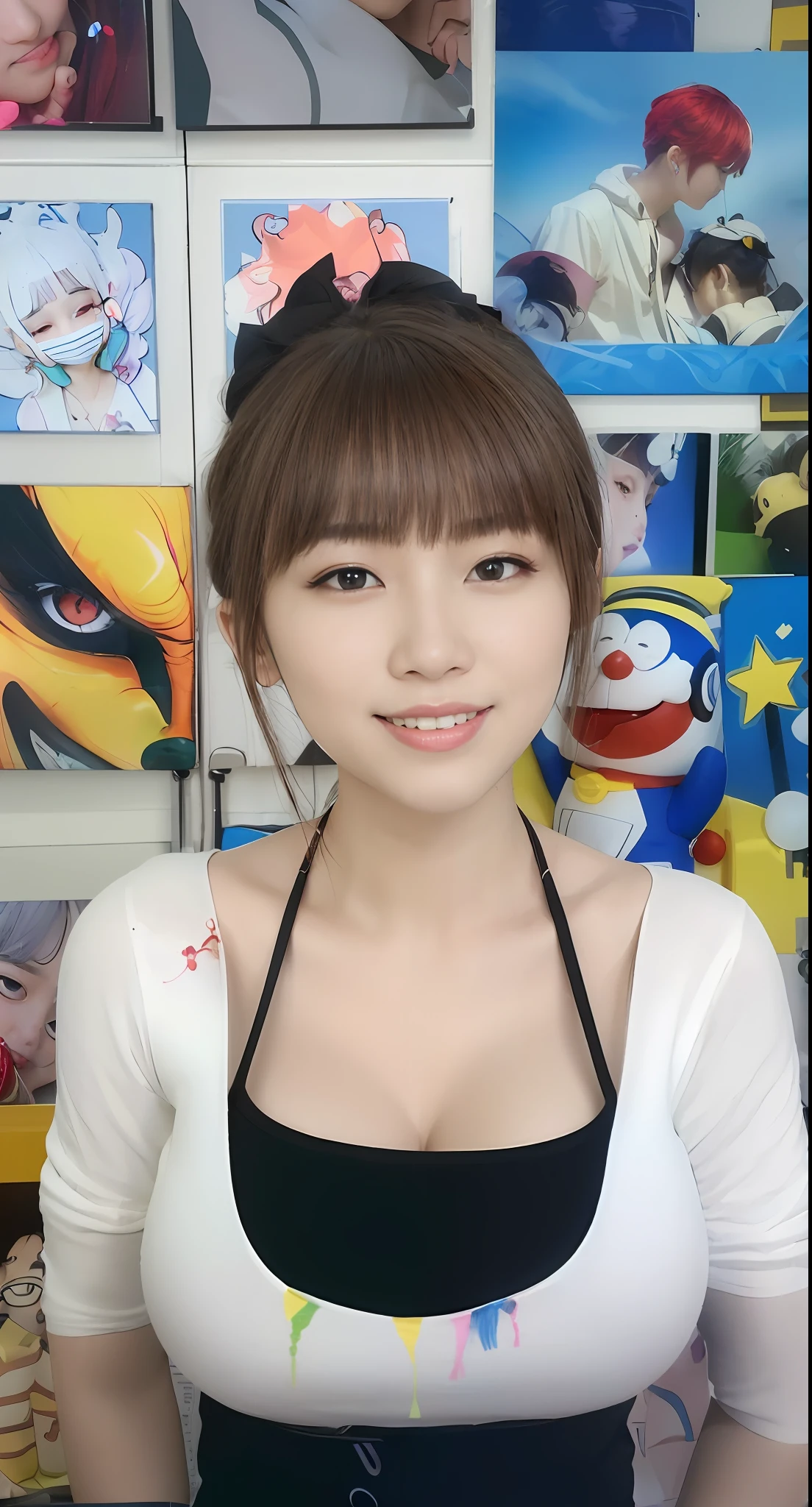 arafed asian woman with a black bow and white shirt, korean girl, beautiful south korean woman, jaeyeon nam, heonhwa choe, wan adorable korean face, gorgeous young korean woman, sun yunjoo, ilya kuvshinov and artgerm, park ji-min, masayoshi suto and artgerm, portrait of female korean idol, masterpiece, superdeformed, (((full body:1.3))), ultra high res, RAW photo, masterpiece, ultra detailed, 8k, full detailed hair, highres, best quality, ultra high res, ultra detailed face and eyes, (((photorealistic:1.4))), looking at viewer, (((smiling:1.3))), cute, (((large breast:1.5))), (((ray tracing:1.4))), ((((long legs:1.4)))), Best quality , masterpiece, large hip, Fully facial detailed, beautiful, ((very detailed of hair )) , (((16 years old:1.2))), thin lips, big eyes, highres, seducing, blue eyes , slim waist, 8k:1.2, 16k:1.2, highres,
karol bak uhd, inspired by hajime sorayama,